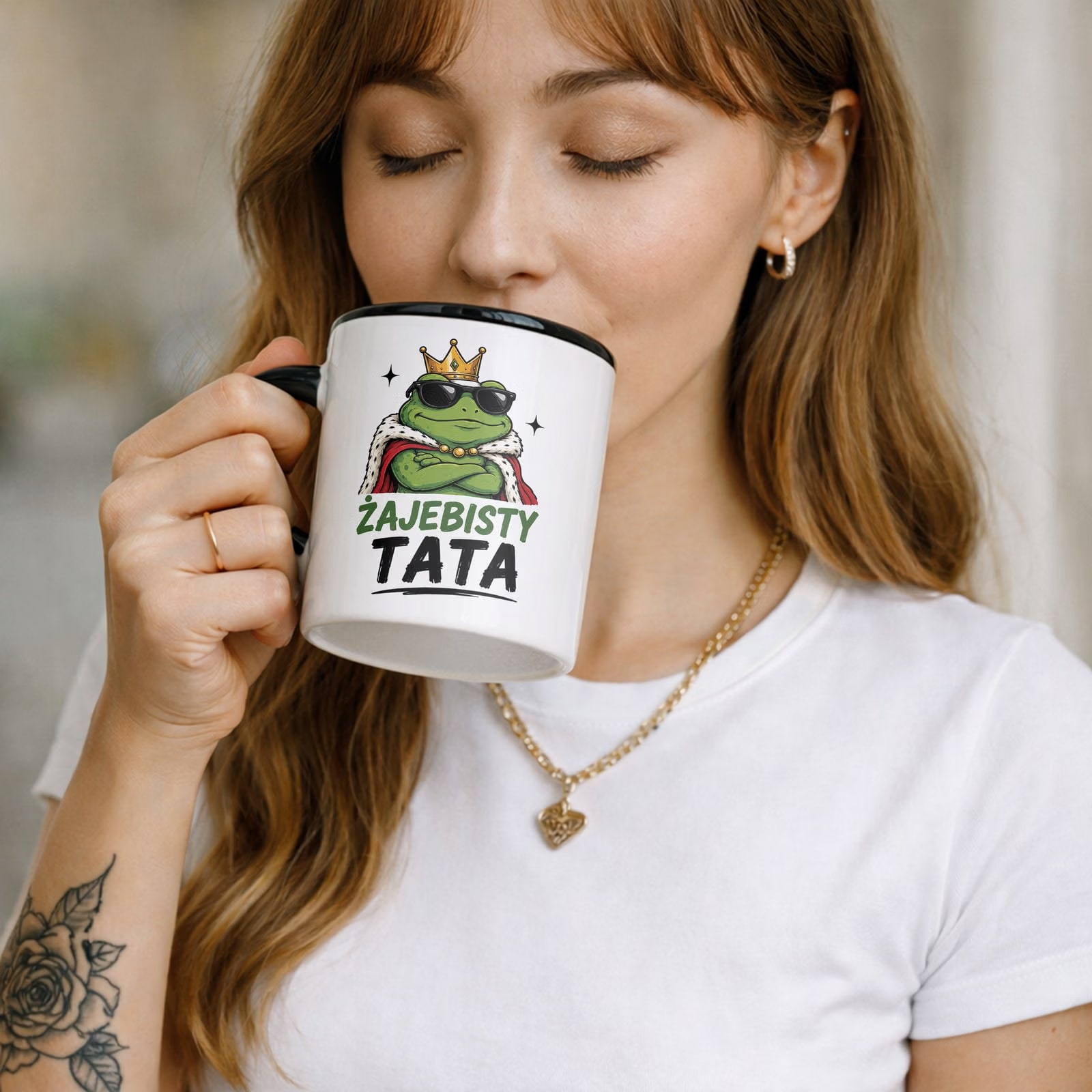 Kubek Czarny upominek na Dzień Ojca prezent dla taty