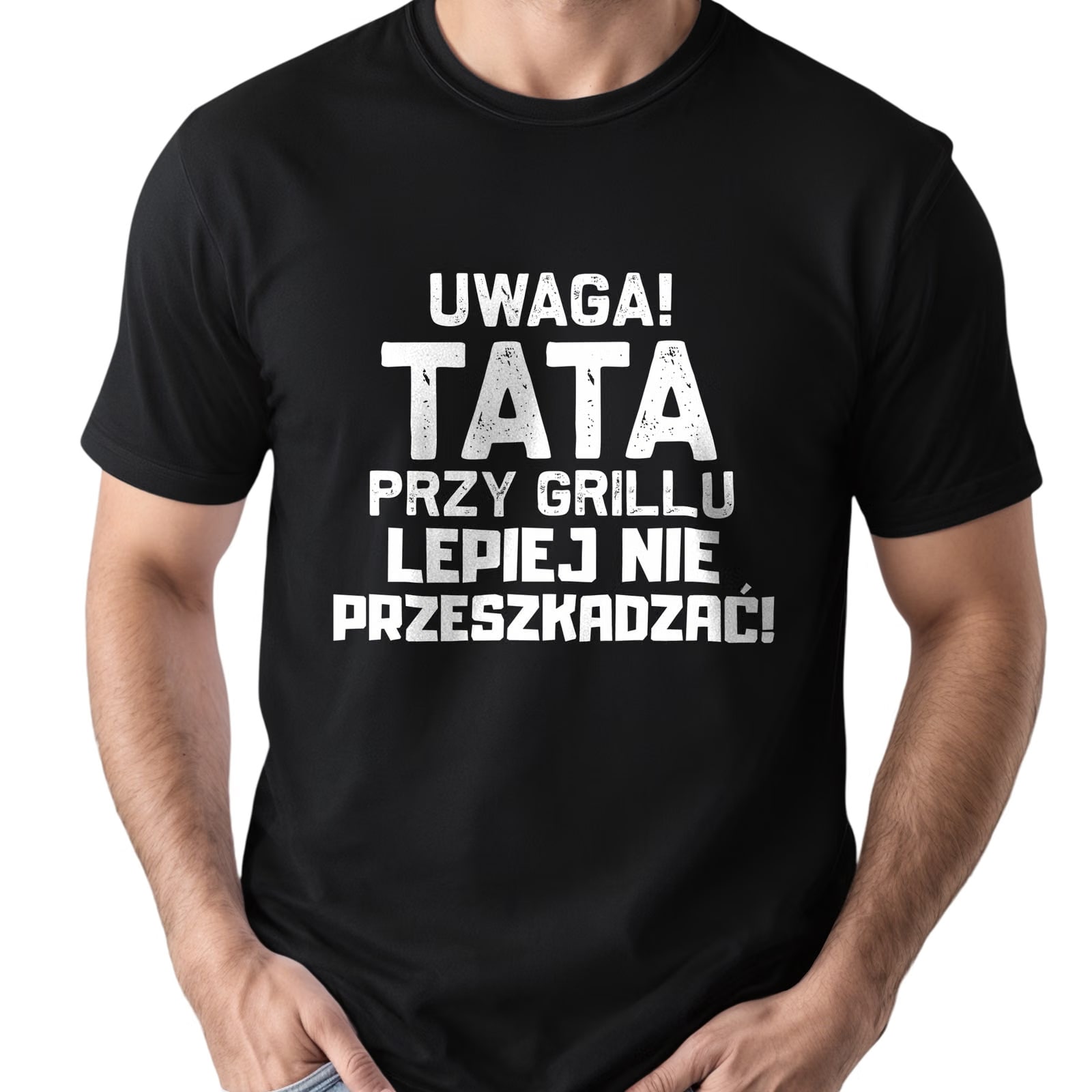 Koszulka czarna męska Dzień Ojca Dla Taty Prezent