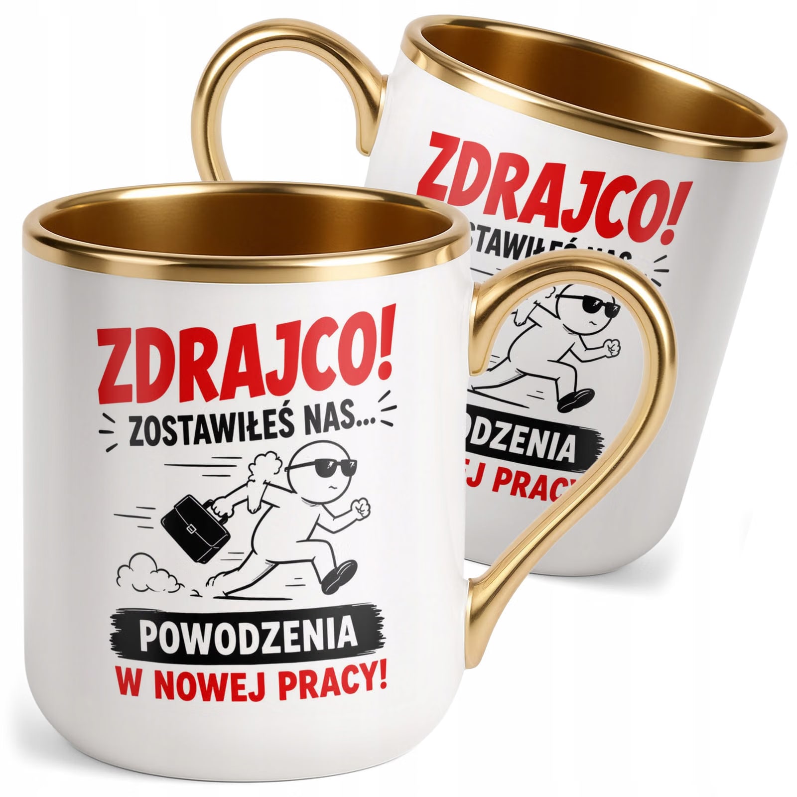 Kubek z nadrukiem Premium Złoty Pożegnanie Odejście z Pracy