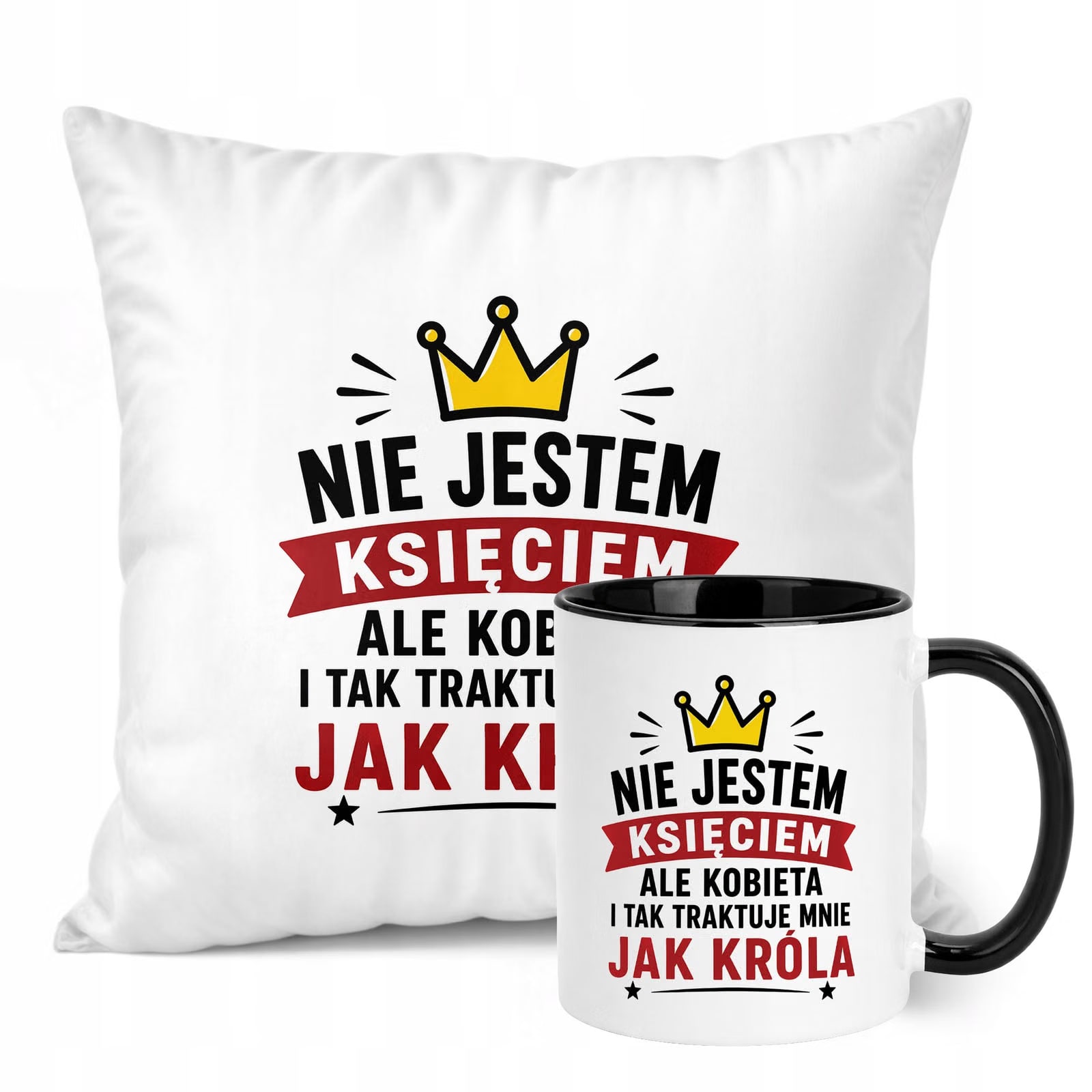 Zestaw Kubek Czarny Poduszka Dzień Chłopaka Z Nadrukiem Prezent Upominek