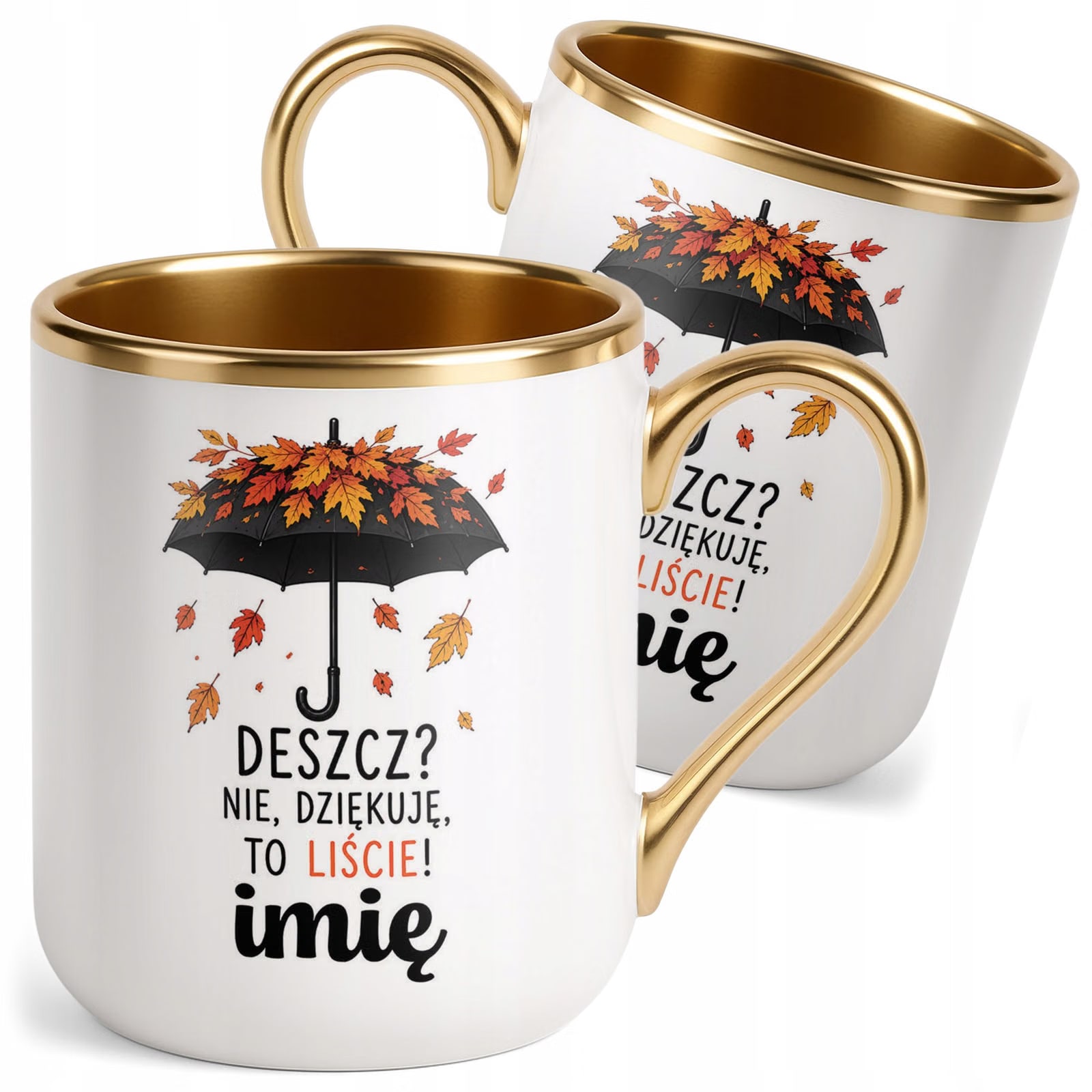 Kubek Personalizowany z nadrukiem Premium Złoty Jesienny Jesień