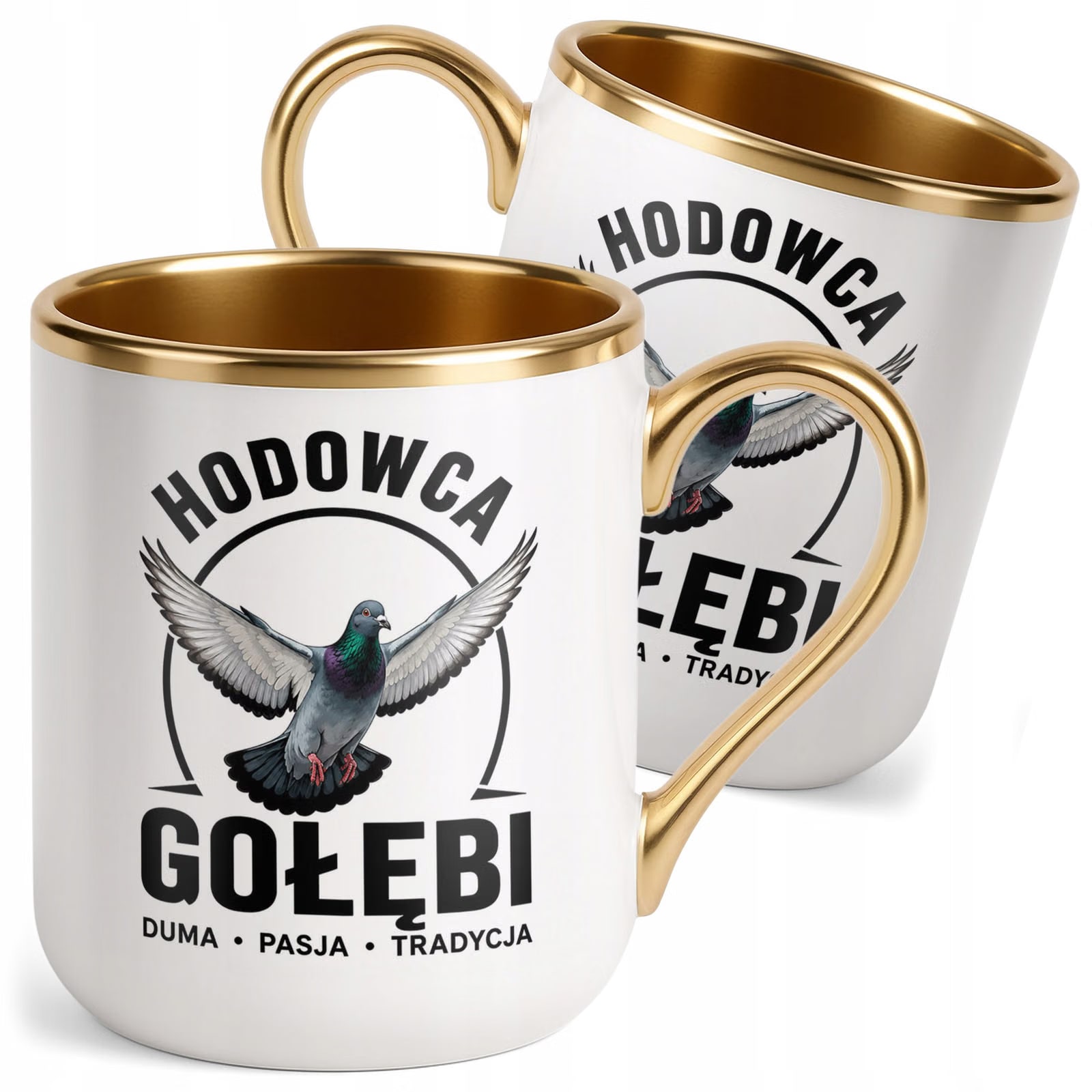 Kubek z nadrukiem Premium Złoty Dla Gołębiarza Hodowcy Gołębi Prezent