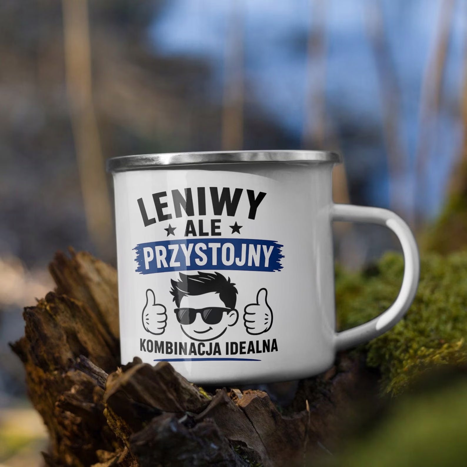 Zestaw Kubek Emaliowany Poduszka Dzień Chłopaka Z Nadrukiem