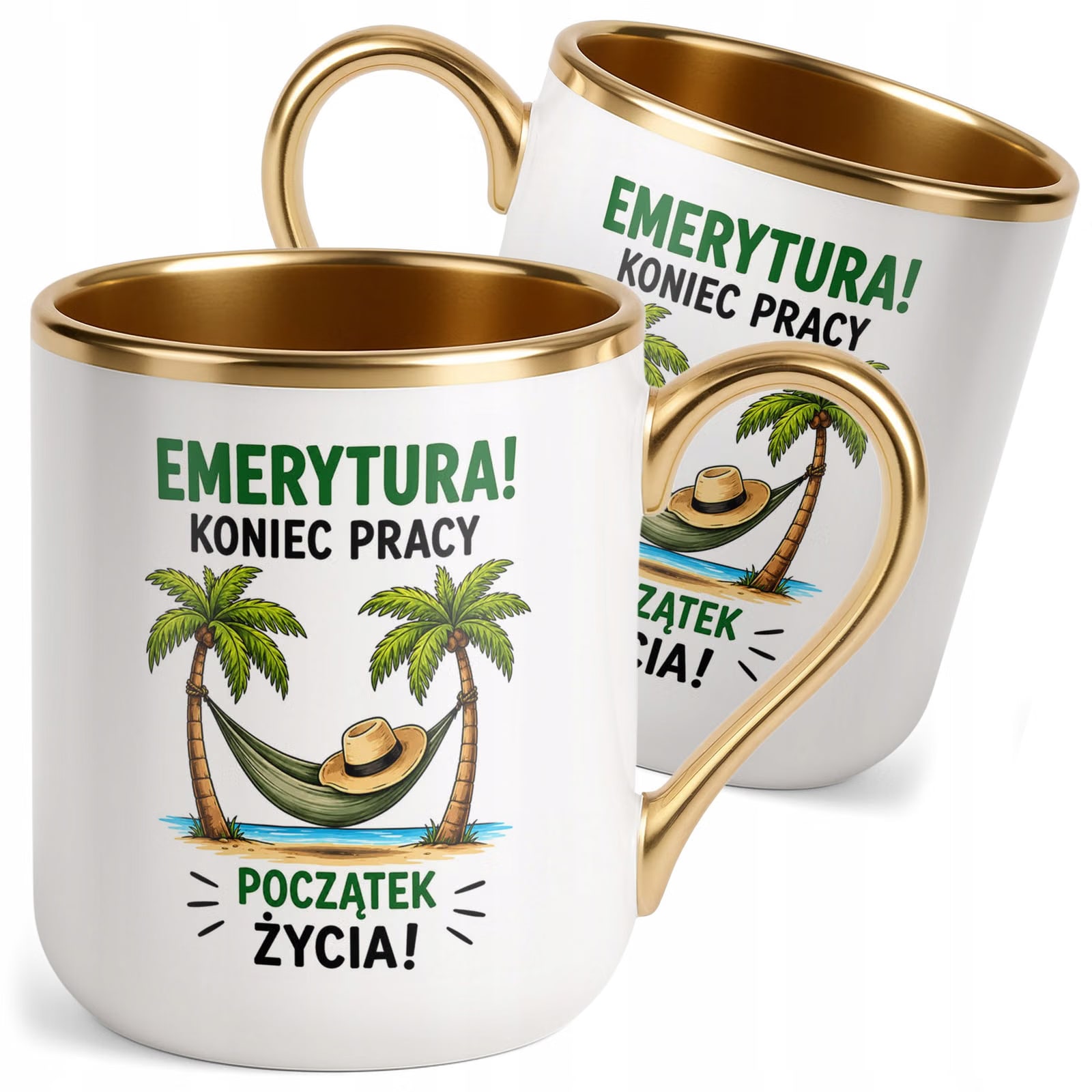 Kubek z nadrukiem Premium Złoty Emerytura Prezent Upominek