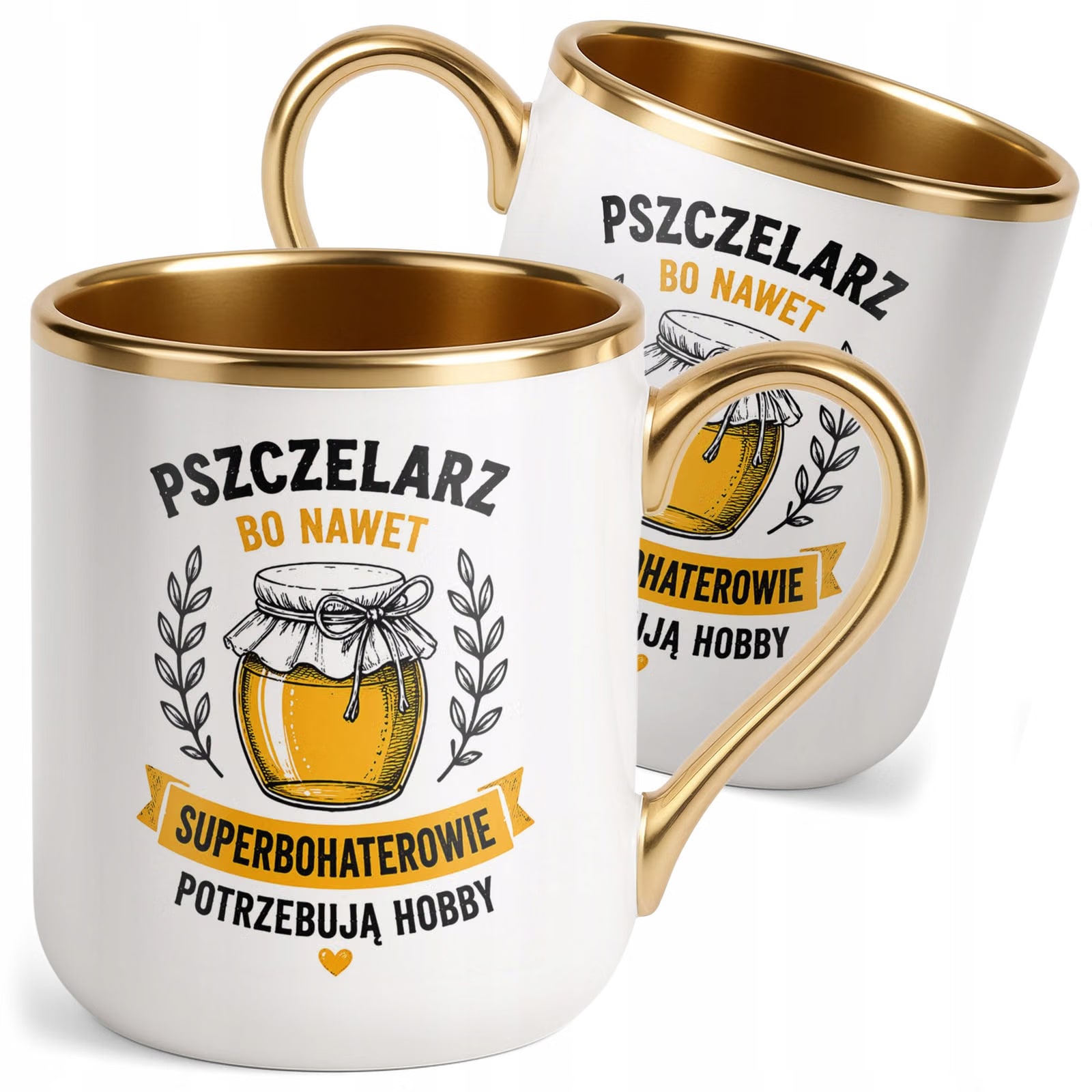 Kubek z nadrukiem Premium Złoty Dla Pszczelarza Szef Pasieki Prezent