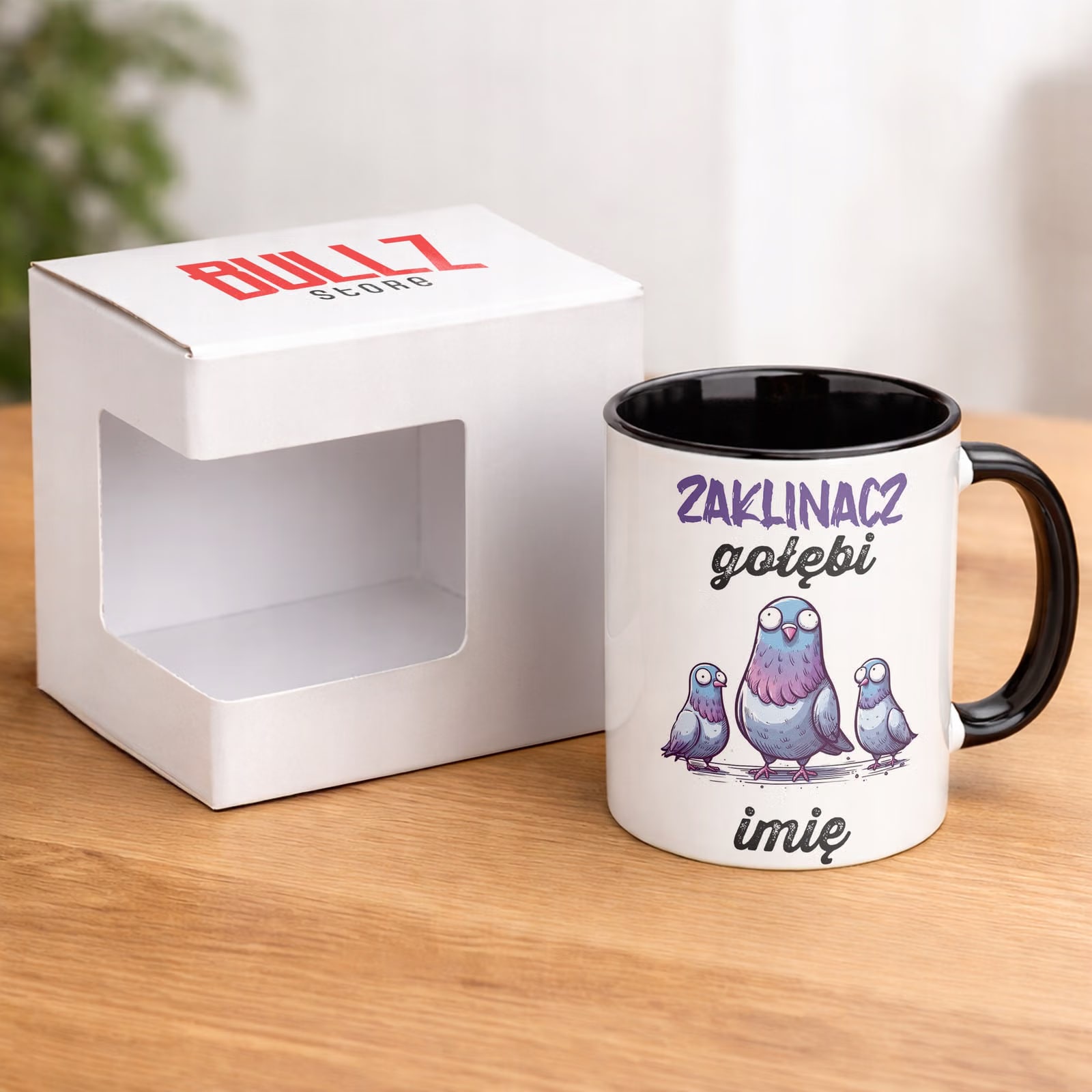 Kubek Czarny Personalizowany Dla Gołębiarza Prezent Dla Hodowcy Gołębi