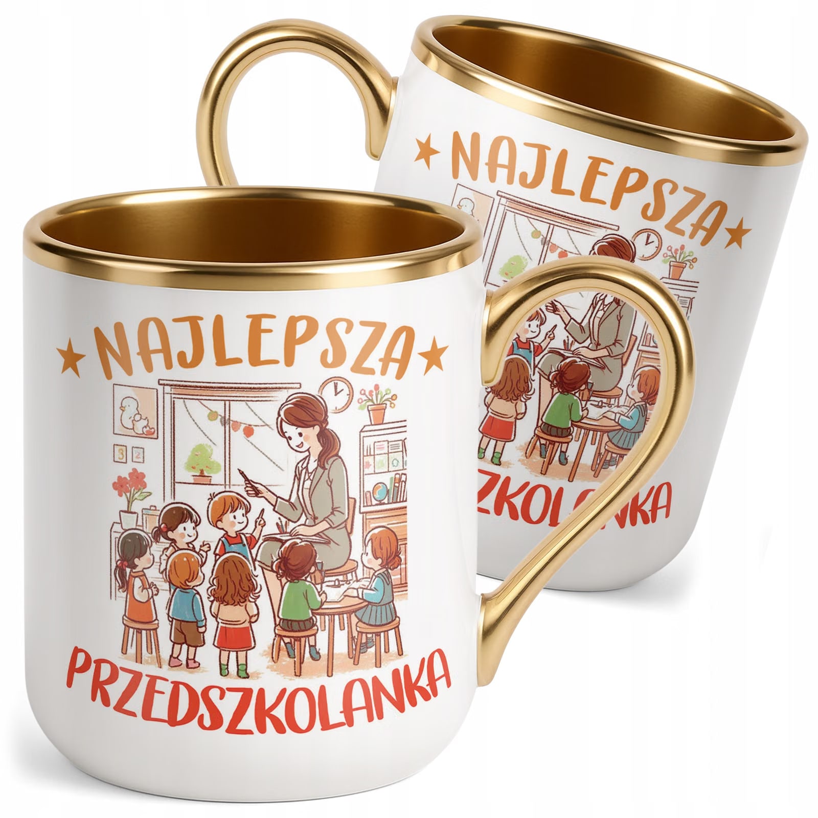 Kubek Premium Złoty Dzień Nauczyciela Dla Przedszkolanki Prezent