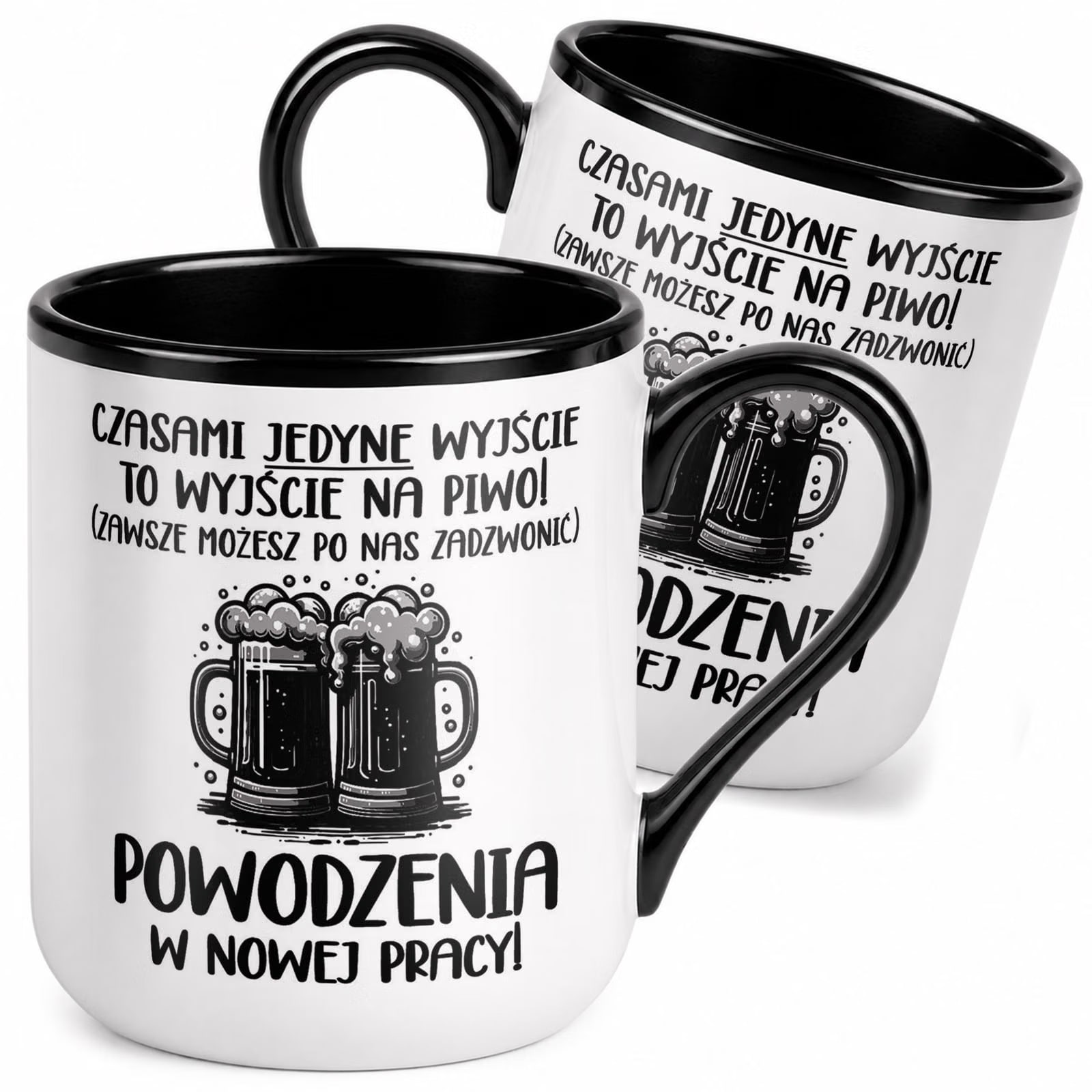 Kubek z nadrukiem Premium Czarny Pożegnanie Odejście z Pracy Prezent