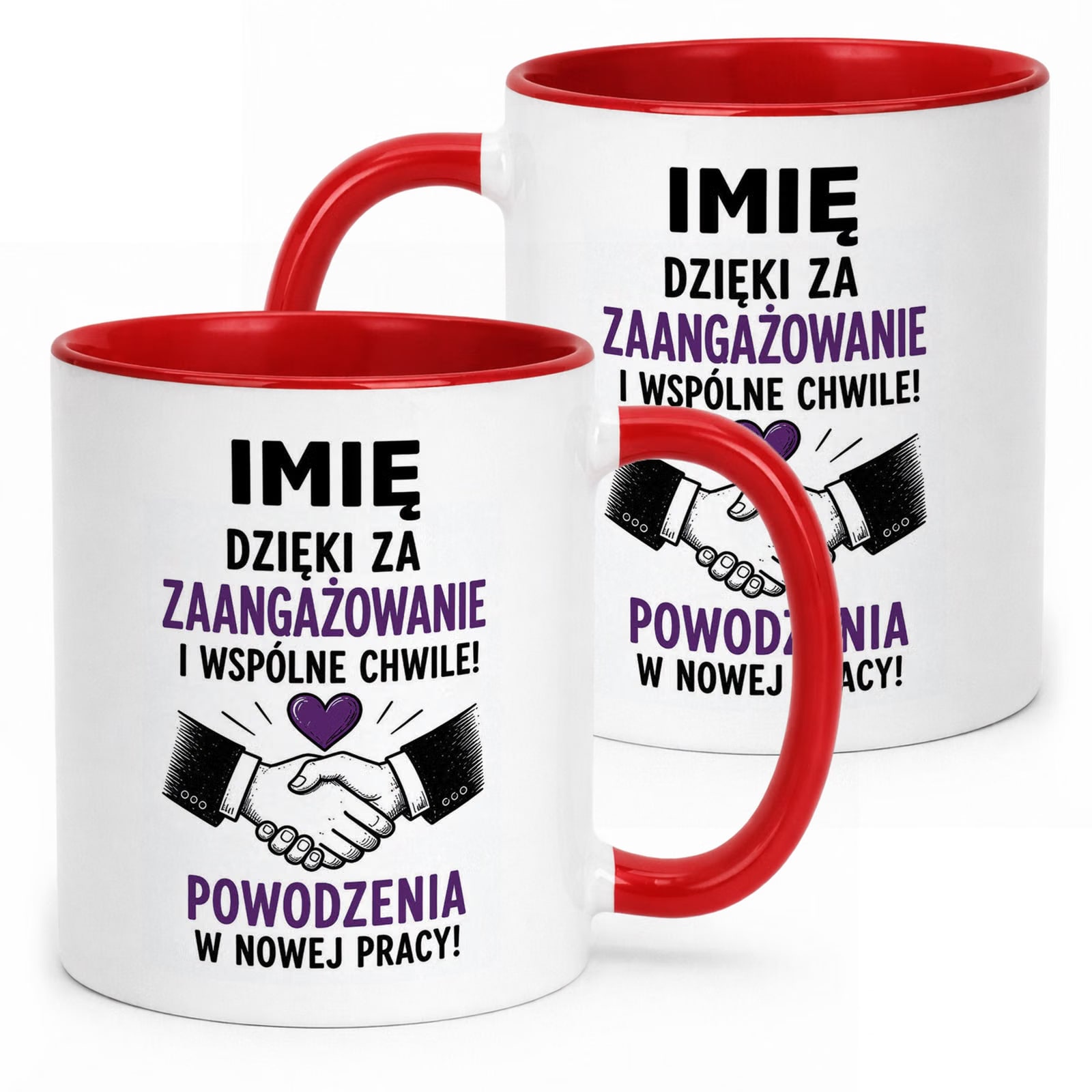 Kubek Czerwony Personalizowany z Nadrukiem Pożegnanie Odejście z Pracy
