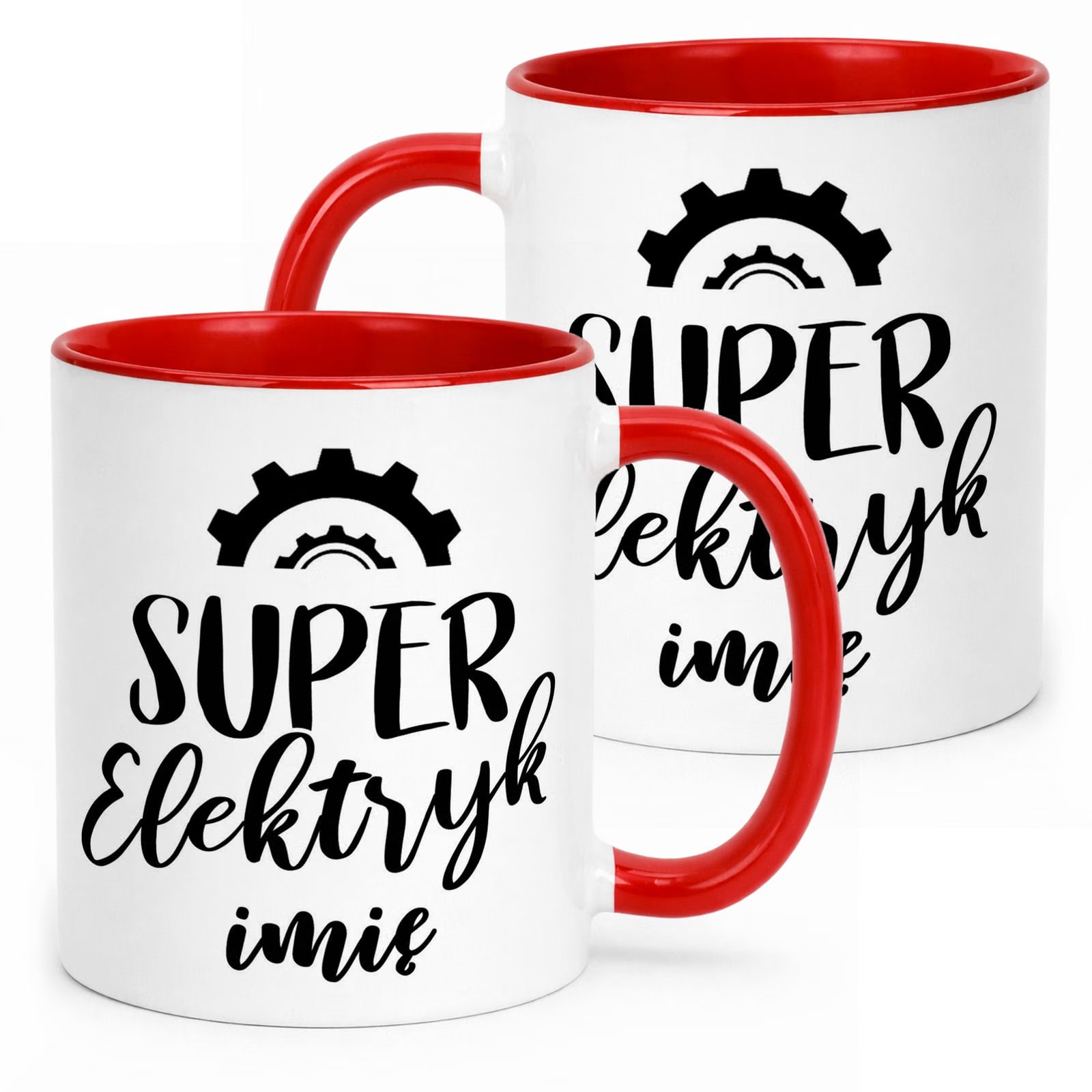 Kubek Czerwony Personalizowany Super Elektryk Prezent Upominek