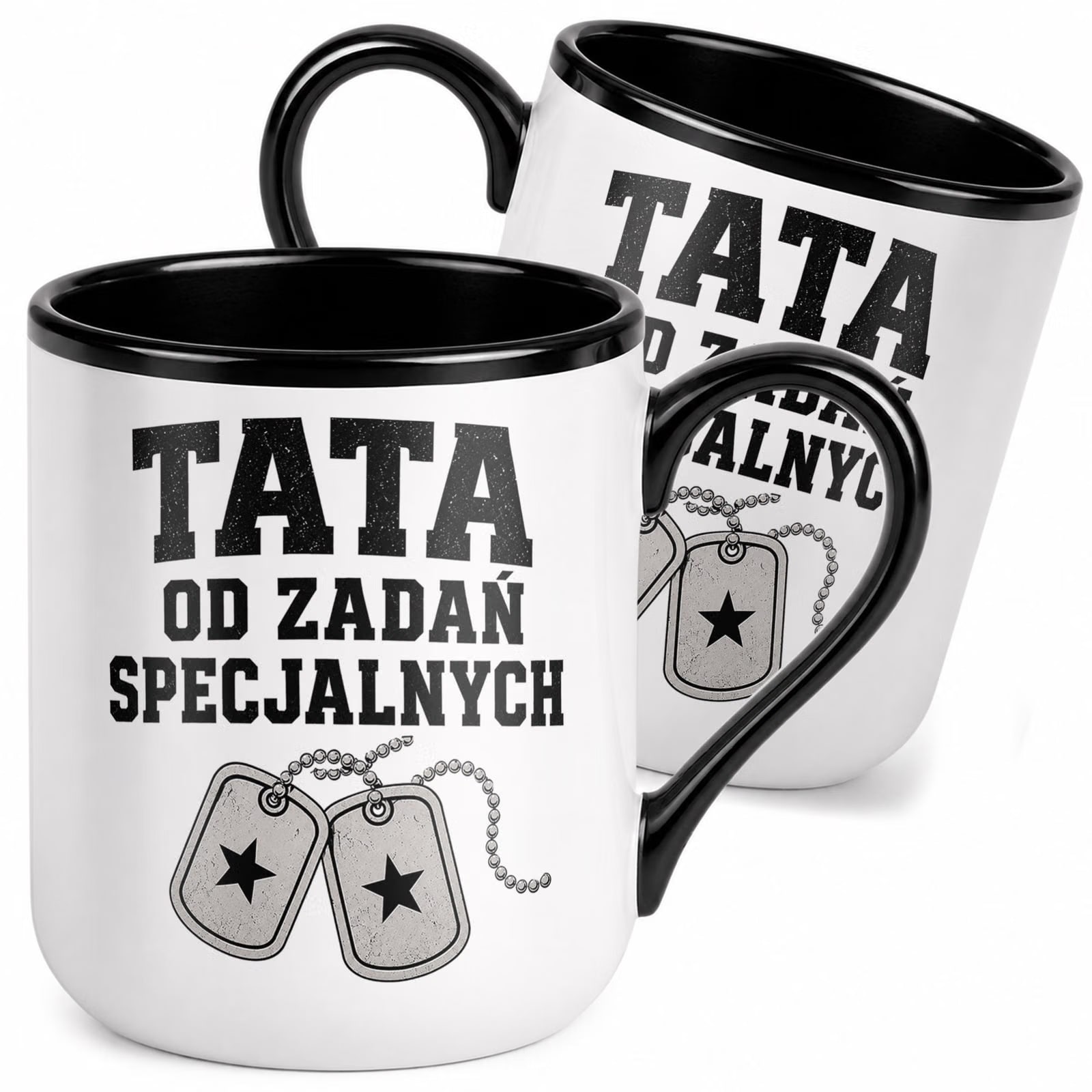 Kubek z nadrukiem Premium Czarny Dla Taty Dzień Ojca Upominek Prezent