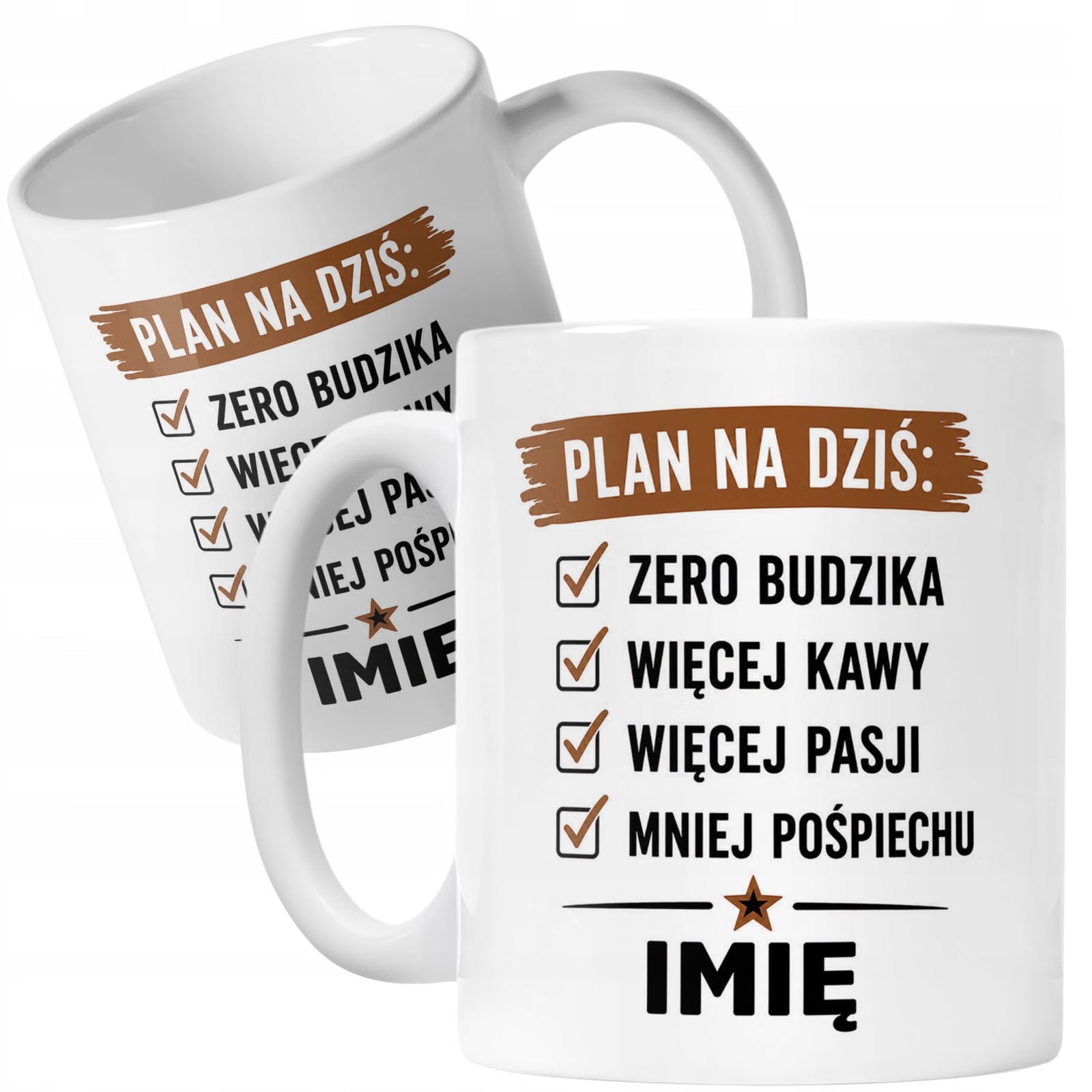 Biały Kubek Personalizowany z Nadrukiem Emerytura Dla Emeryta Prezent