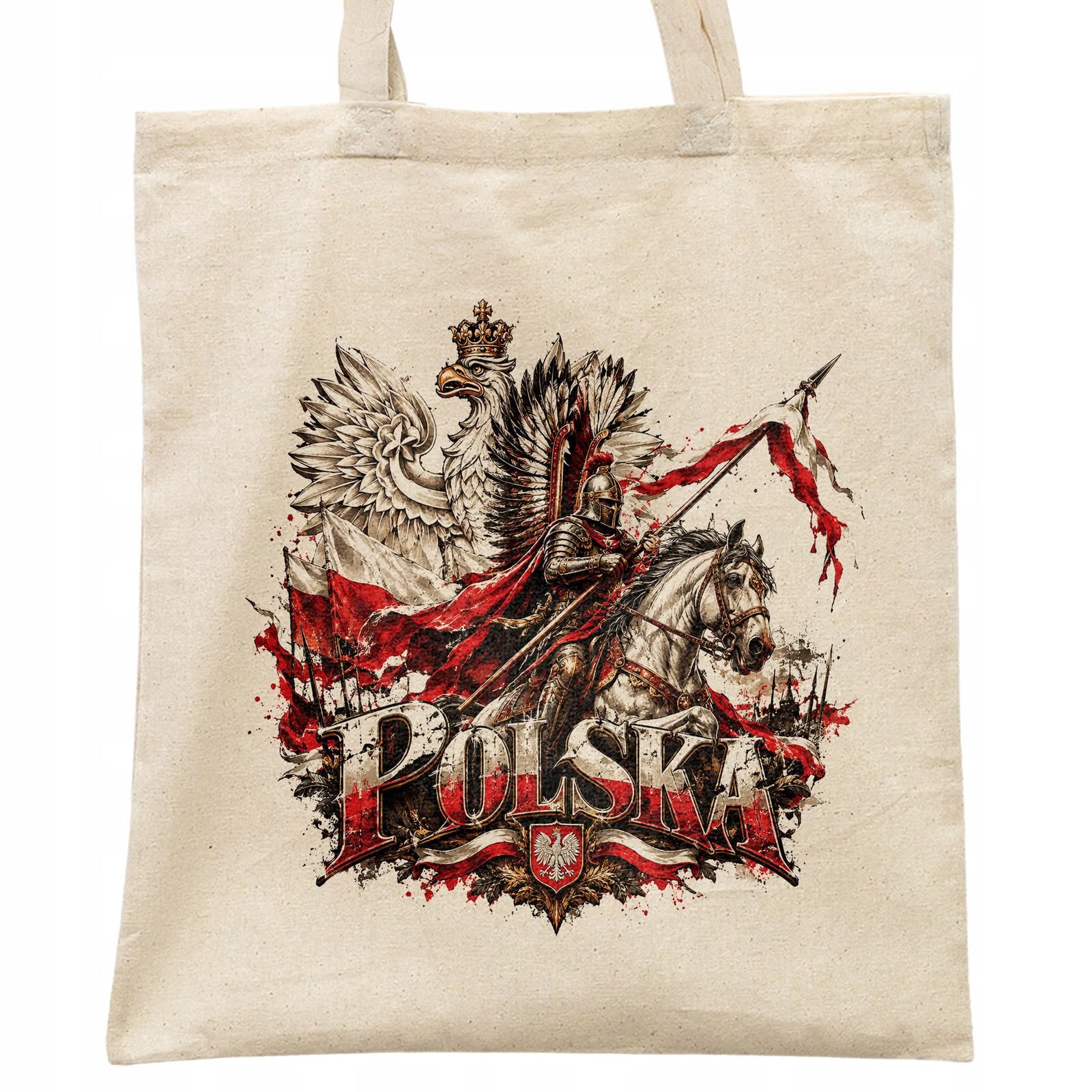 Torba shopper ecru patriotyczna święto niepodległości z nadrukiem