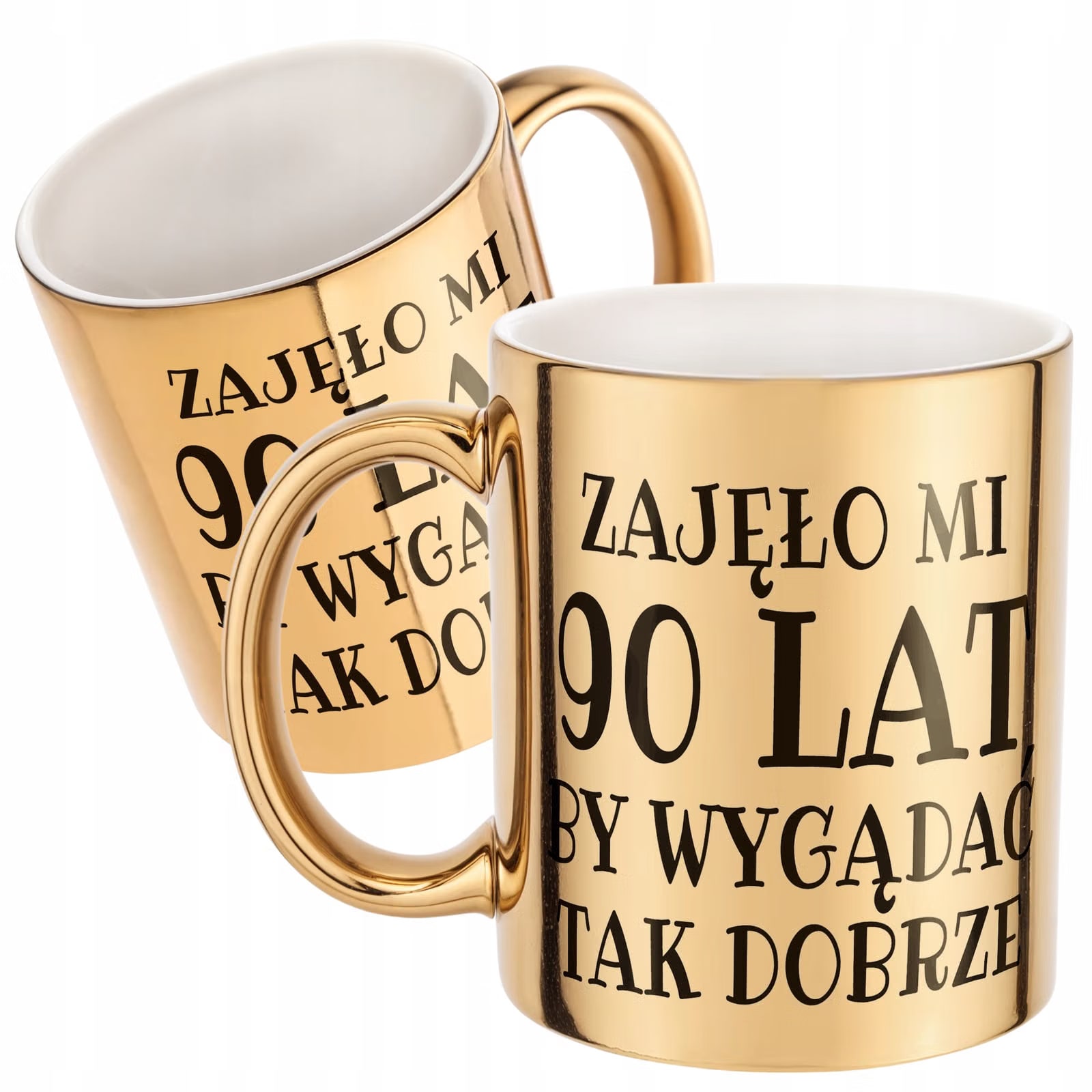 Złoty kubek Zajęło Mi 90 Lat Na Urodziny Prezent Upominek