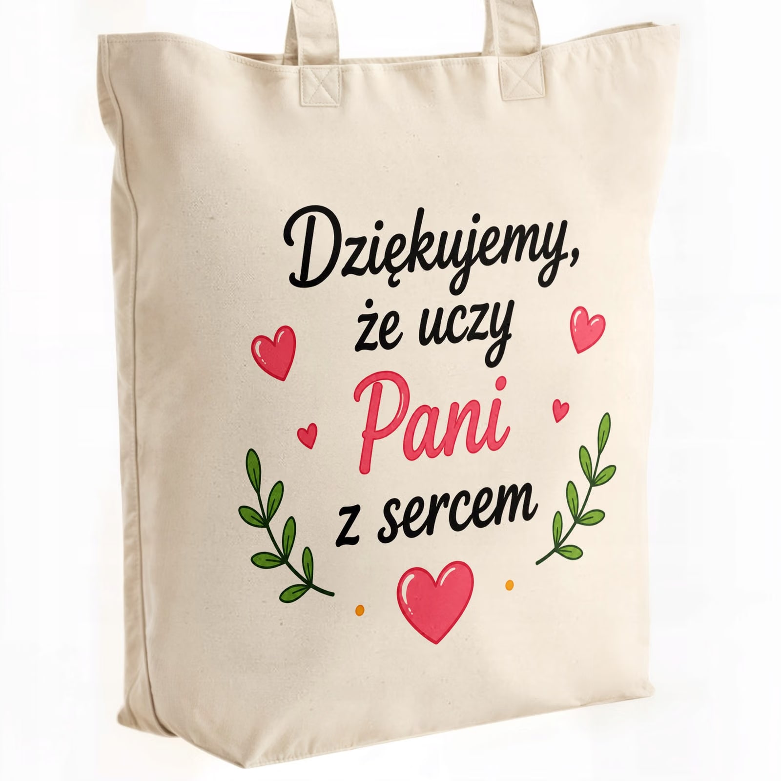 Torba shopper bawełniana premium Dzień Nauczyciela zakupy z nadrukiem