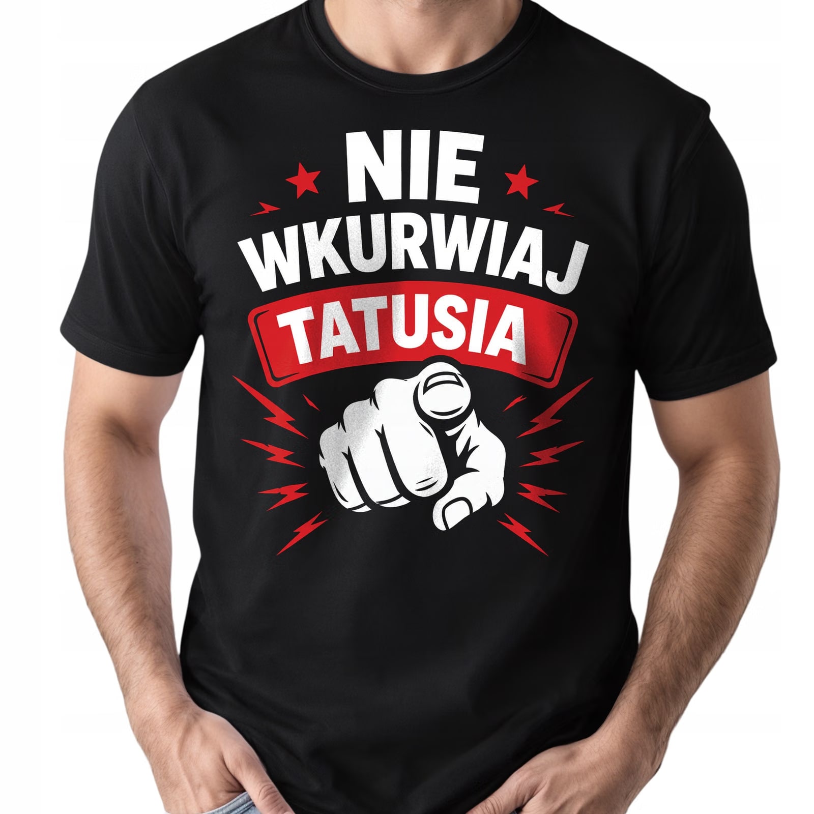 Koszulka czarna męska prezent dla tatusia na Dzień Ojca upominek r. 3XL