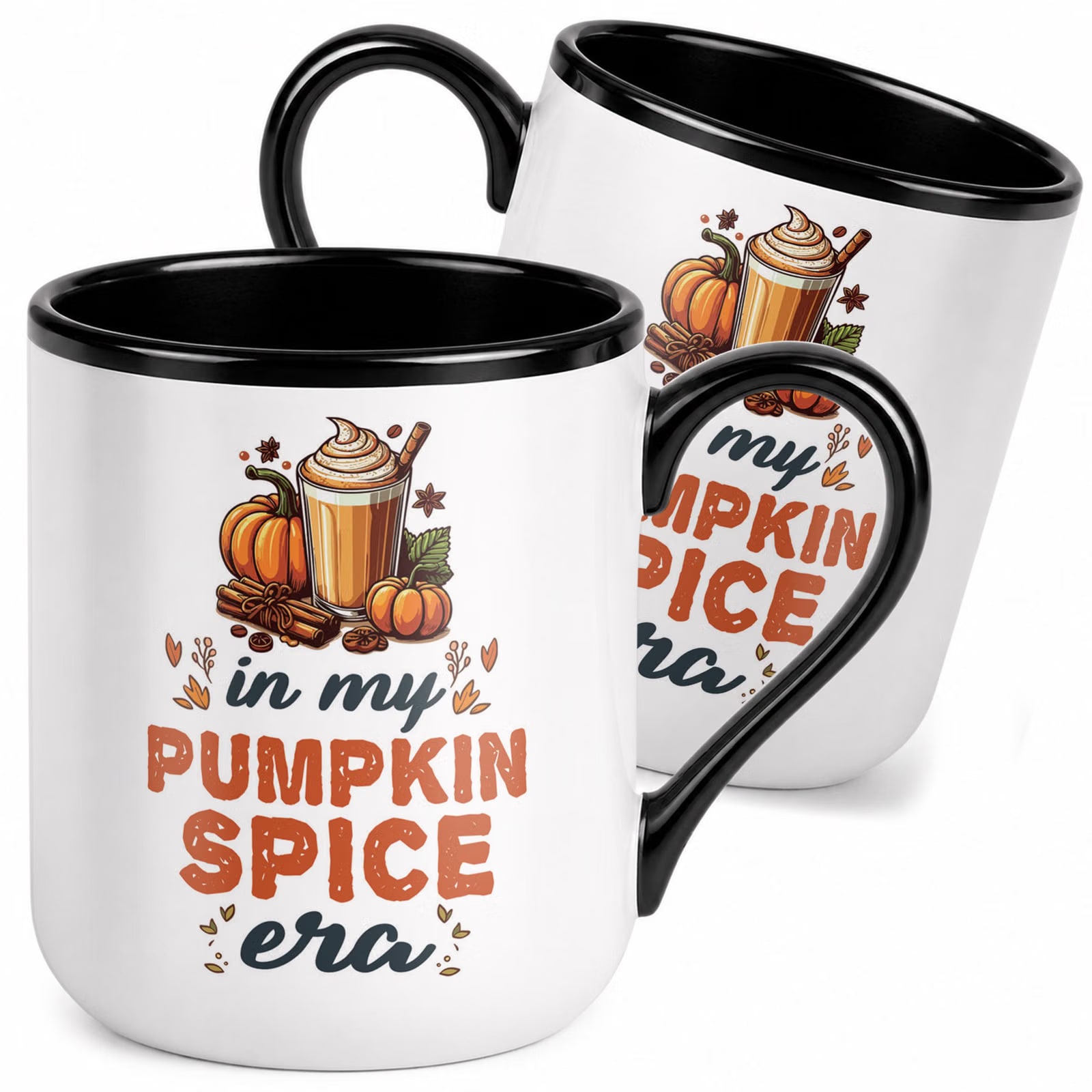 Kubek z nadrukiem Premium Czarny Jesień Halloween Upominek Prezent