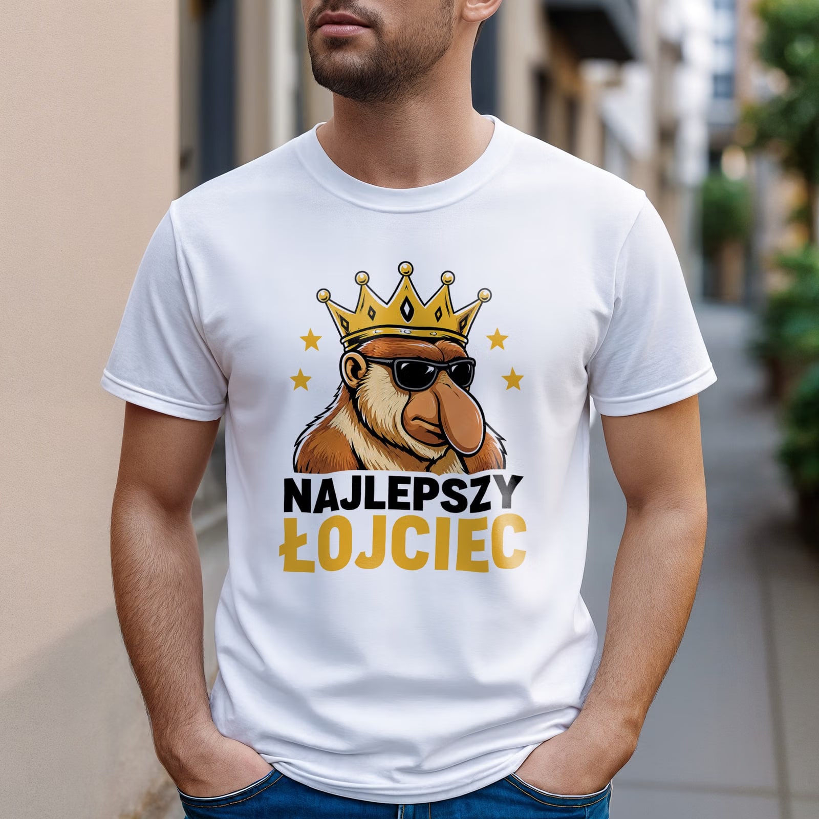 Koszulka biała męska pomysł na prezent dla taty na Dzień Ojca r. 3XL