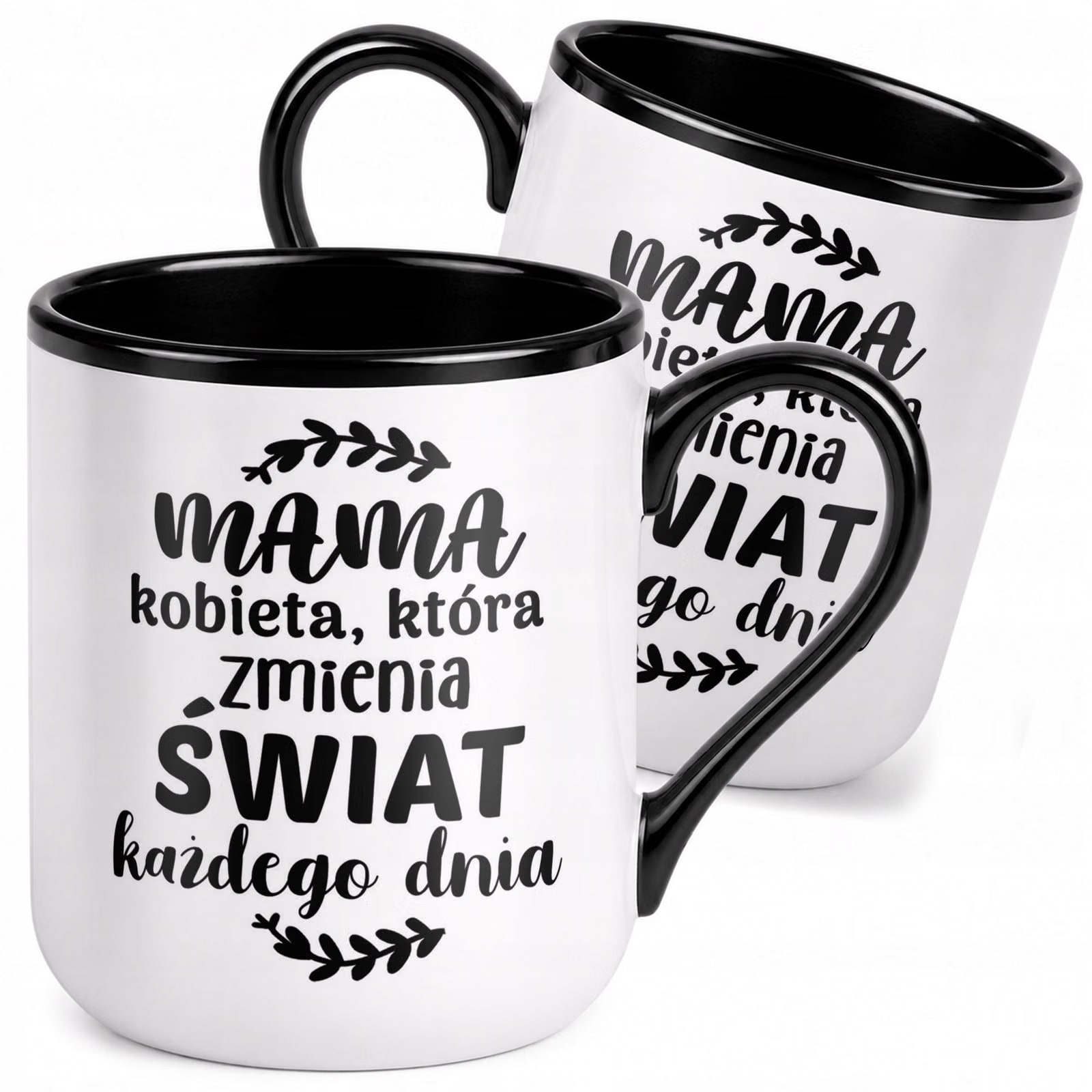 Kubek z nadrukiem Premium Czarny Dla Mamy Dzień Matki Upominek Prezent