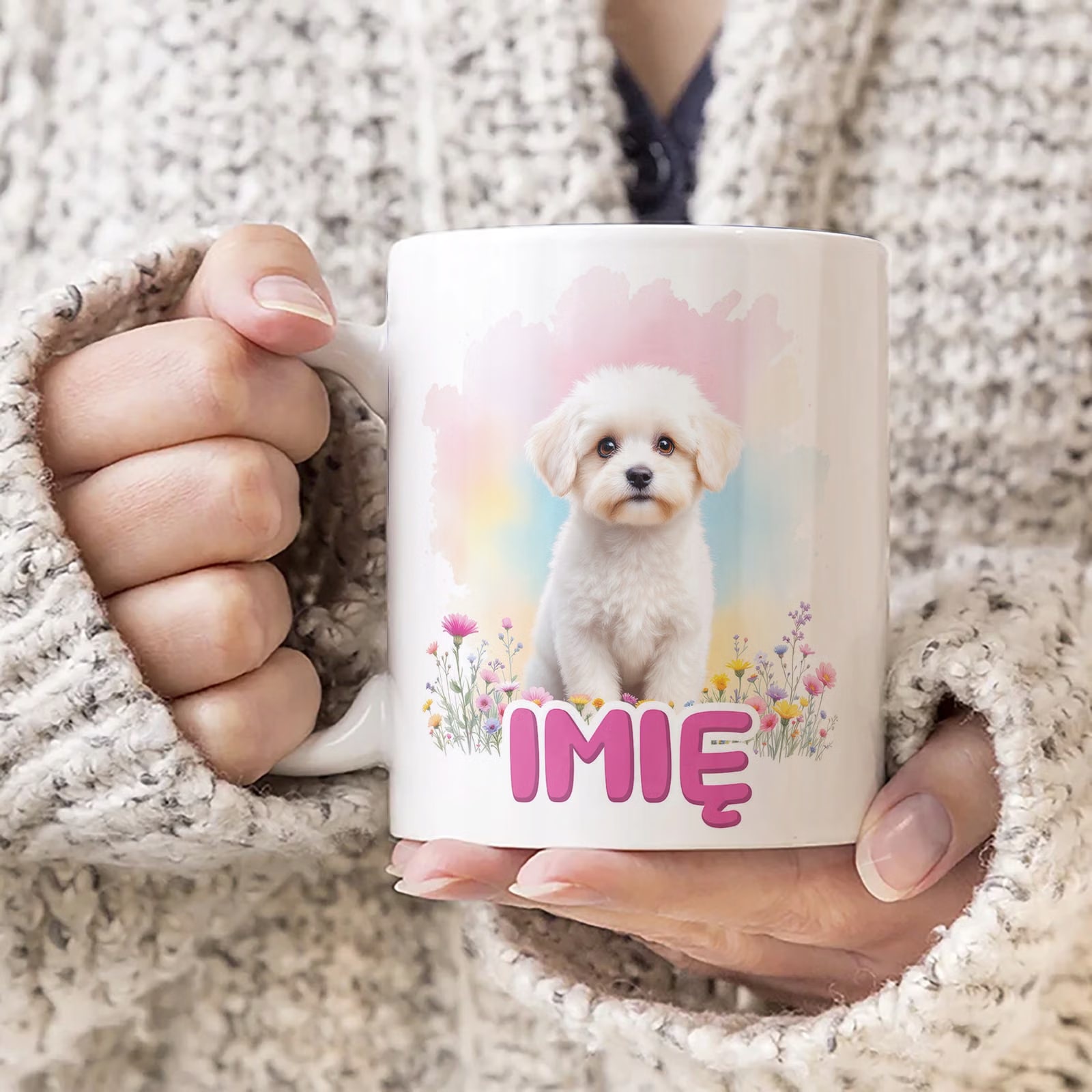 Kubek ceramiczny personalizowany Pies Piesek Zwierzak Słodki Dla Dzieci