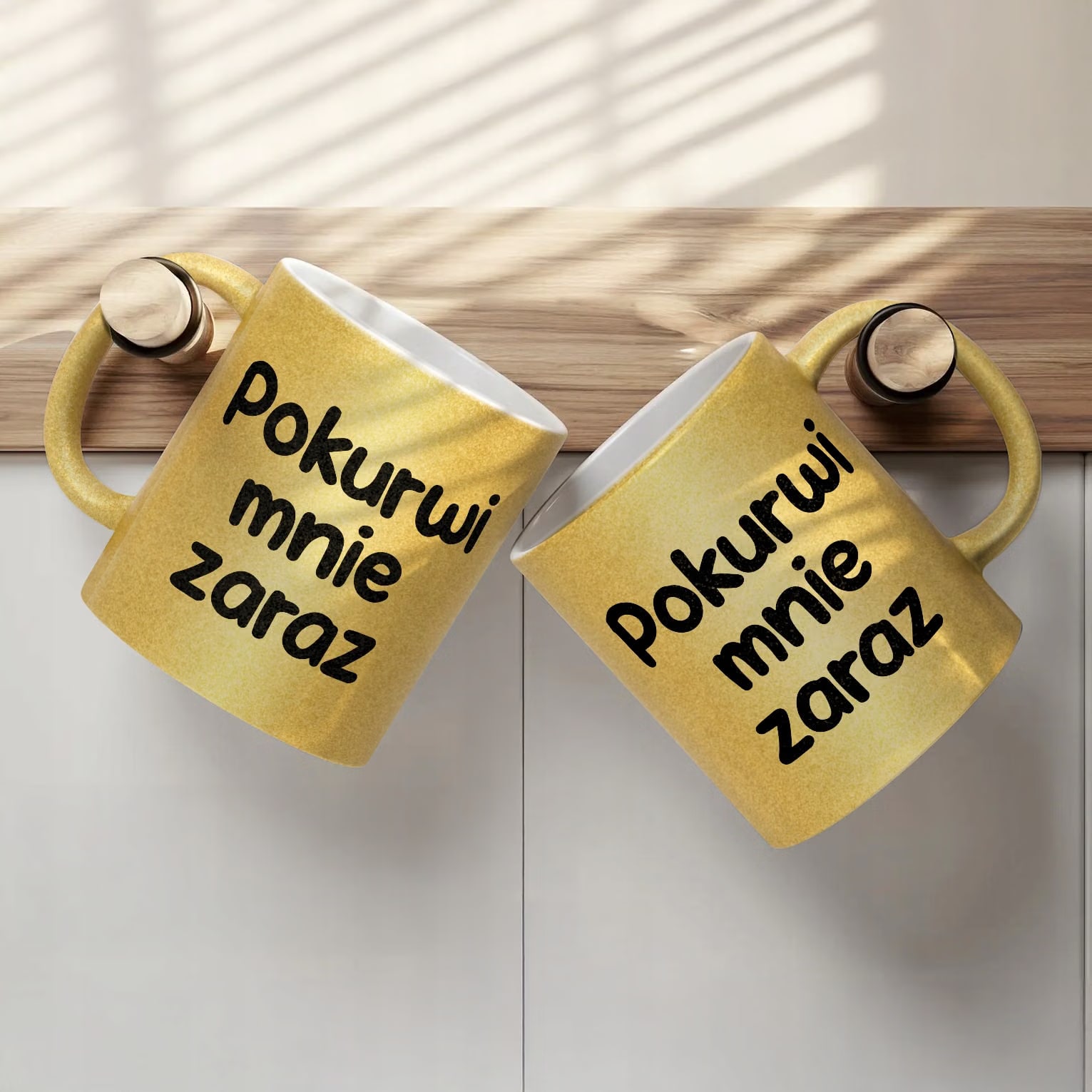 Złoty Kubek Brokatowy Pok**wi Mnie Zaraz Zabawny Prezent