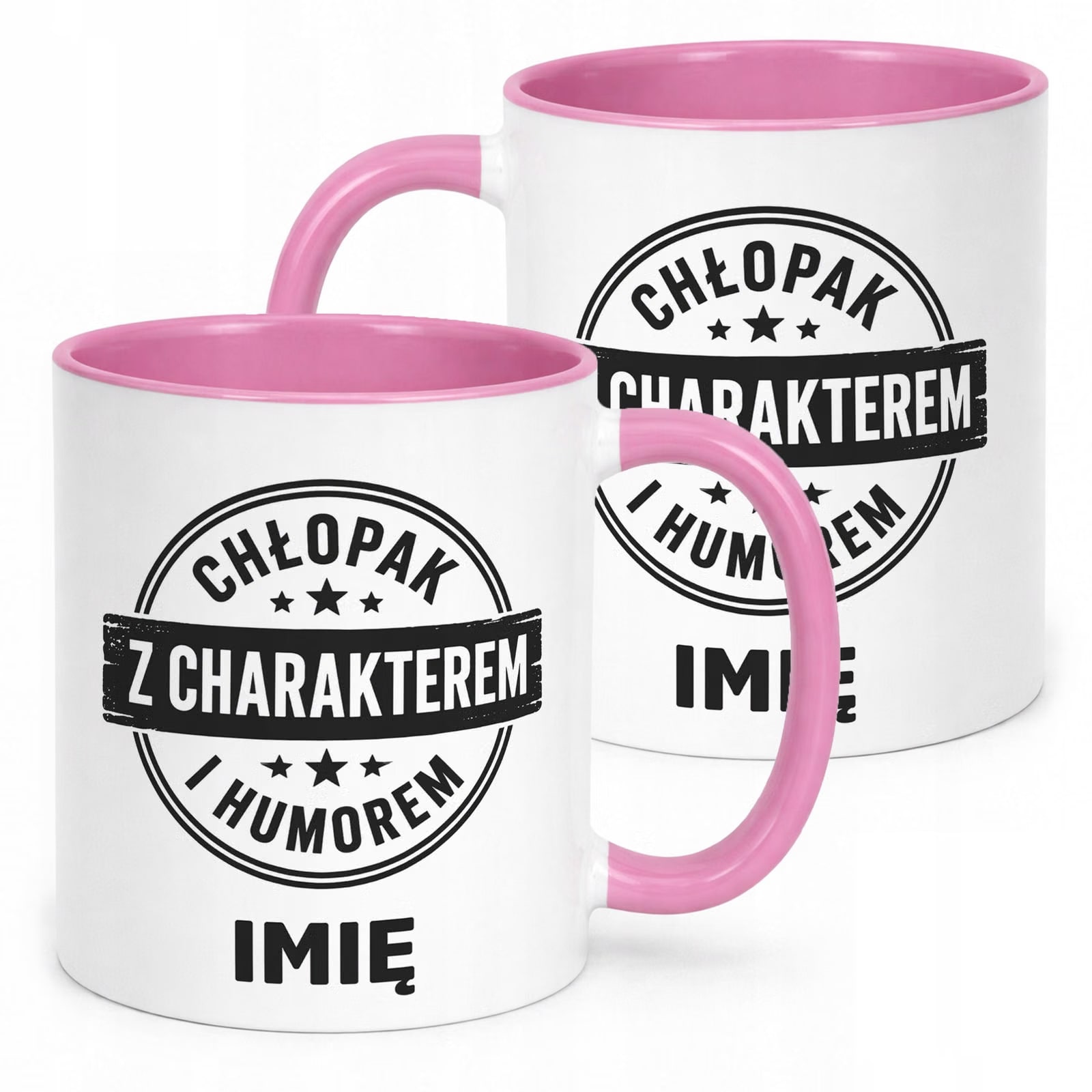 Różowy Kubek personalizowany z nadrukiem Dzień Chłopaka Mężczyzny Prezent