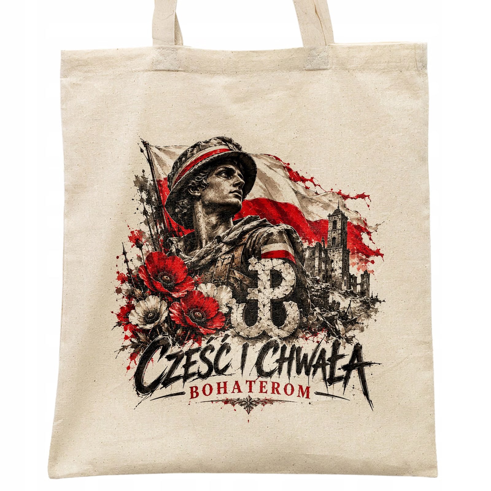 Torba shopper ecru patriotyczna święto niepodległości z nadrukiem