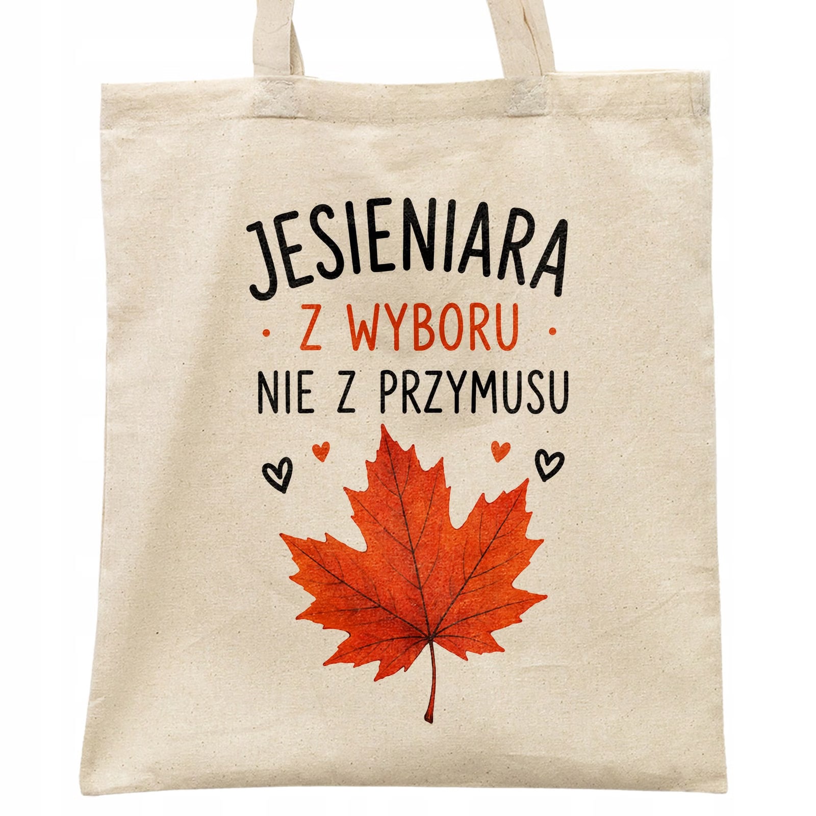 Torba shopper bawełniana jesień jesienna na zakupy z nadrukiem
