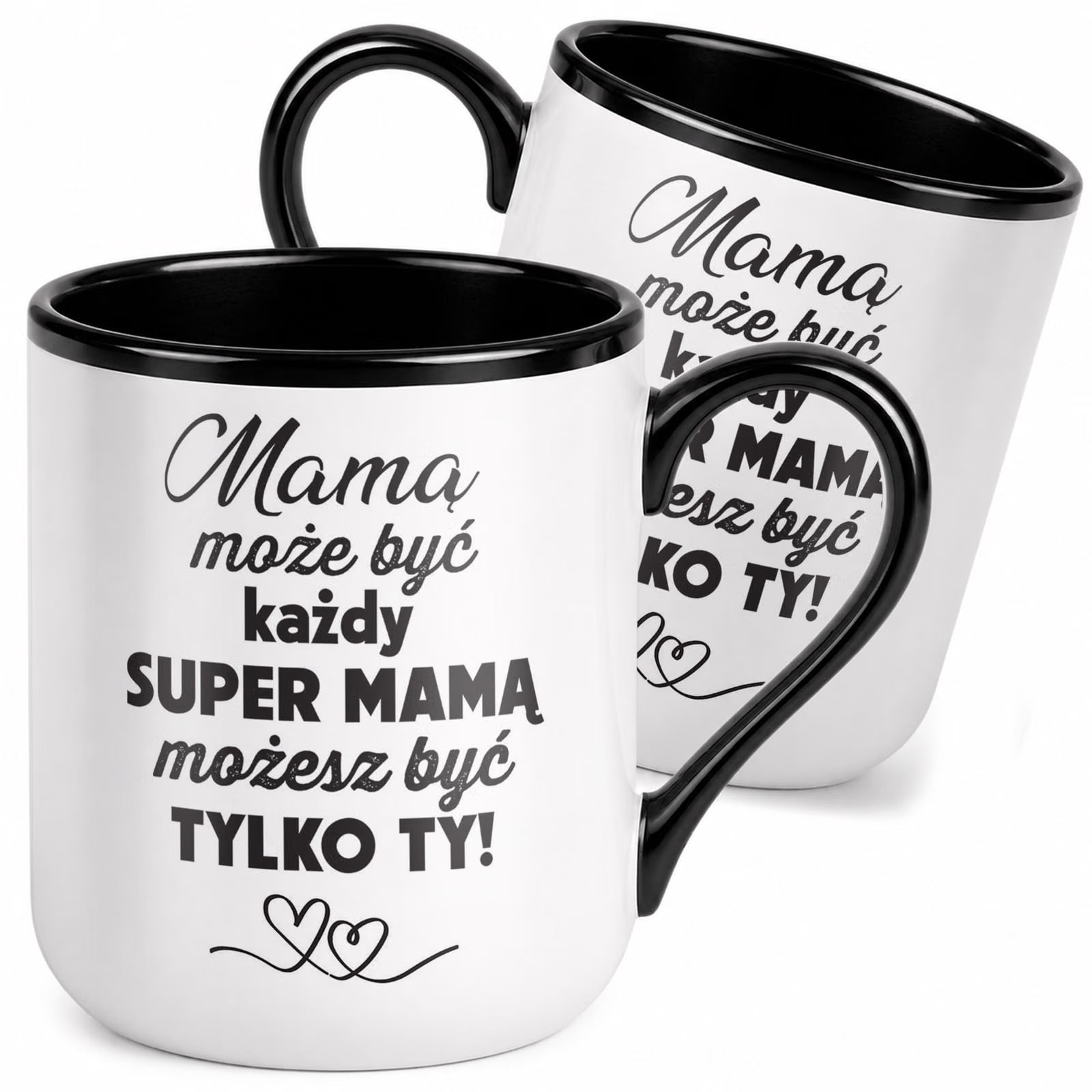 Kubek z nadrukiem Premium Czarny Dla Mamy Dzień Matki Upominek Prezent