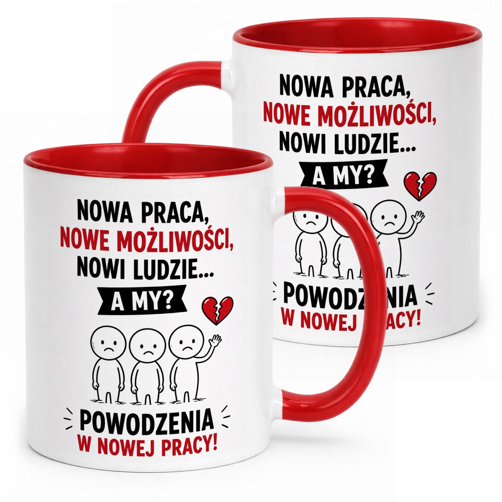 Kubek Czerwony z nadrukiem Pożegnanie Odejście z Pracy Upominek Prezent