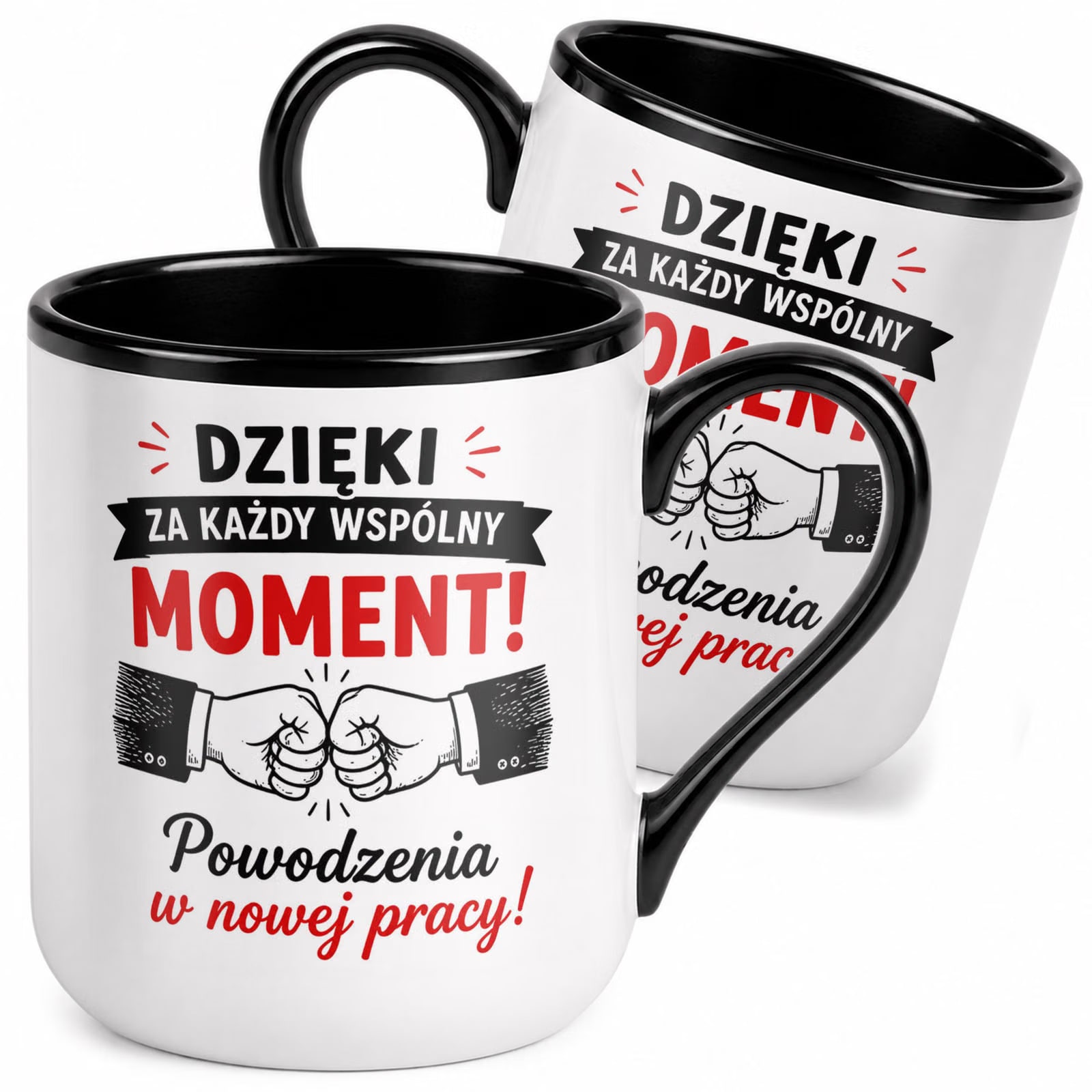 Kubek z nadrukiem Premium Czarny Pożegnanie Odejście z Pracy Prezent