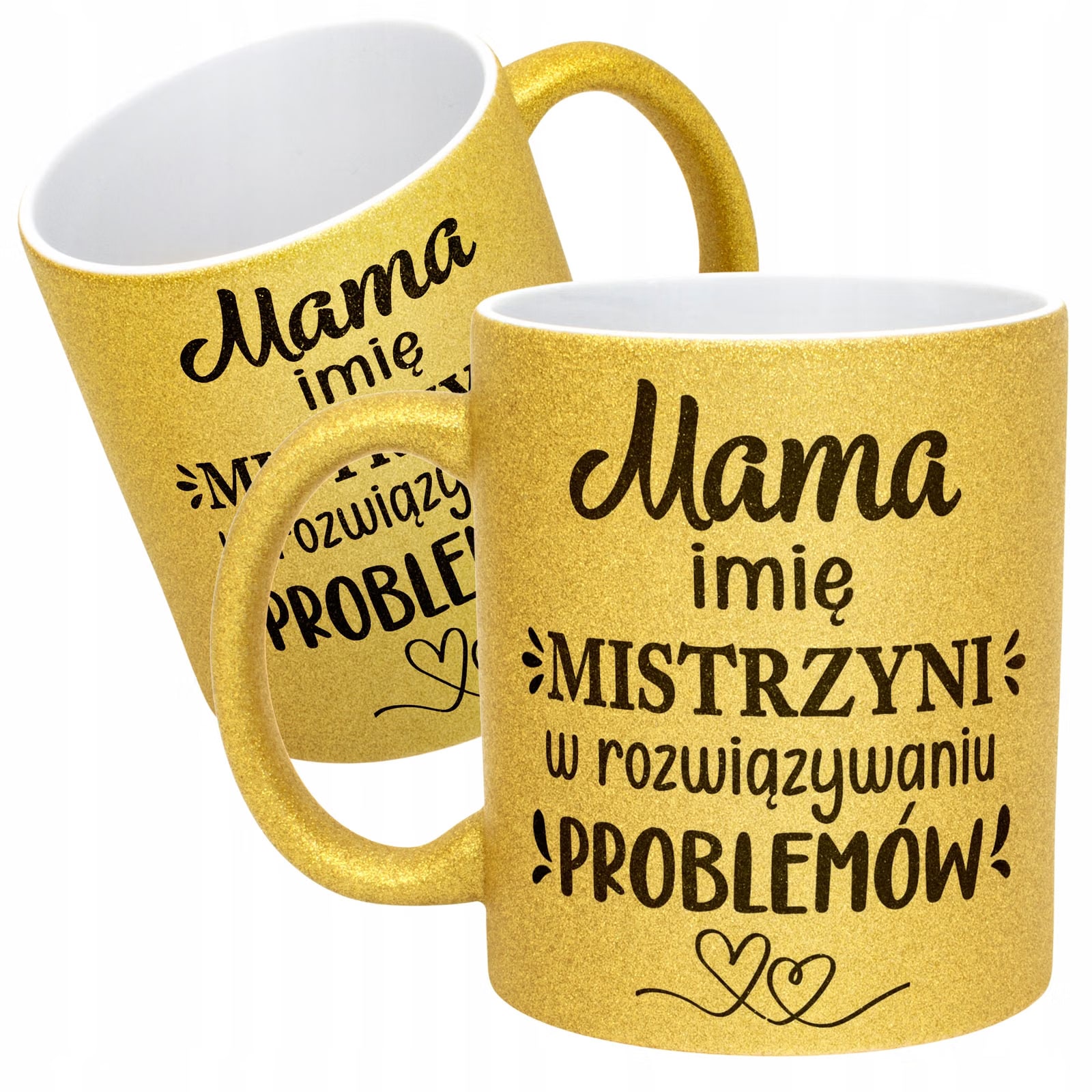 Złoty kubek brokatowy Personalizowany Dzień Matki Dla Mamy Prezent