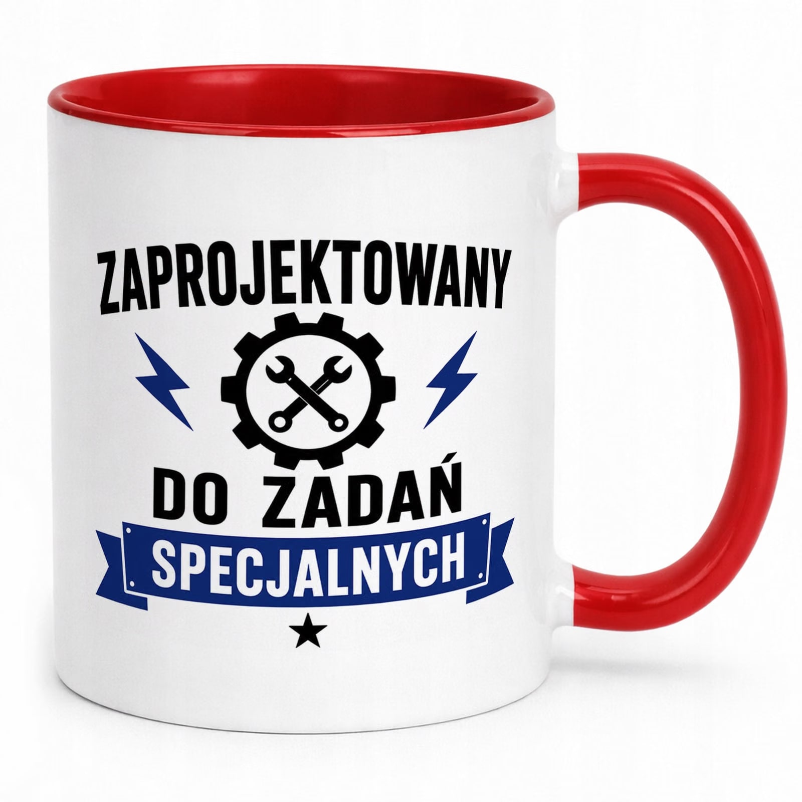 Czerwony Kubek z nadrukiem Dzień Chłopaka Mężczyzny Upominek Prezent