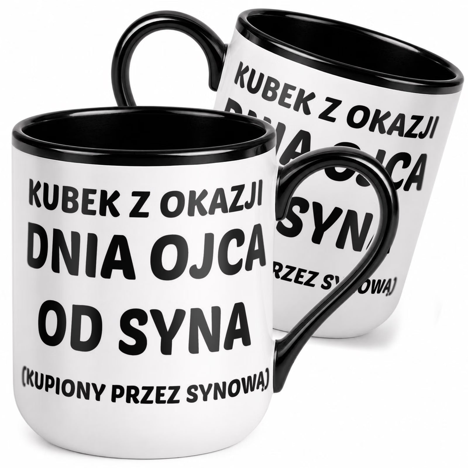 Kubek z nadrukiem Premium Czarny Dla Taty Dzień Ojca Upominek Prezent