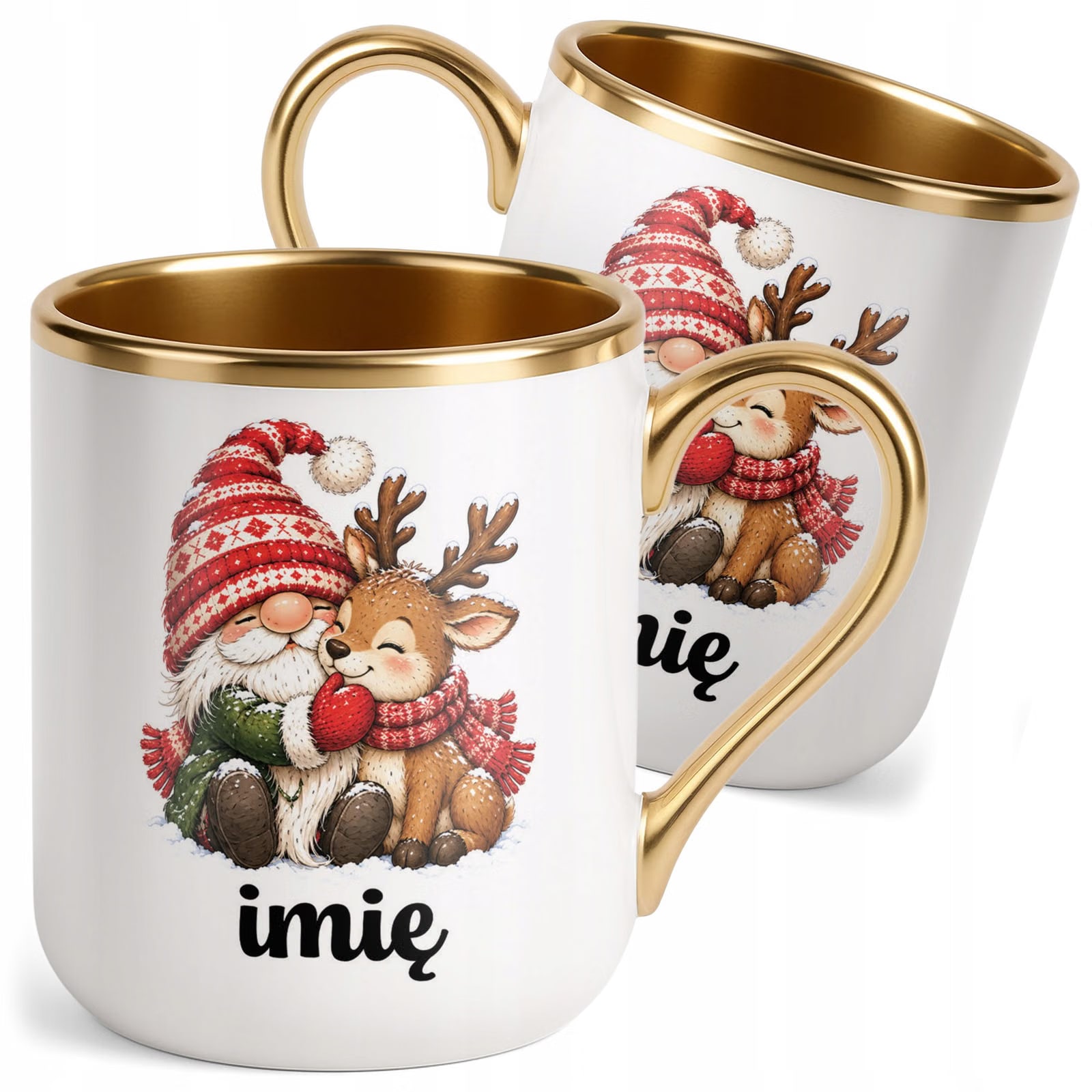 Kubek Personalizowany Premium Złoty Boże Narodzenie Święta Prezent
