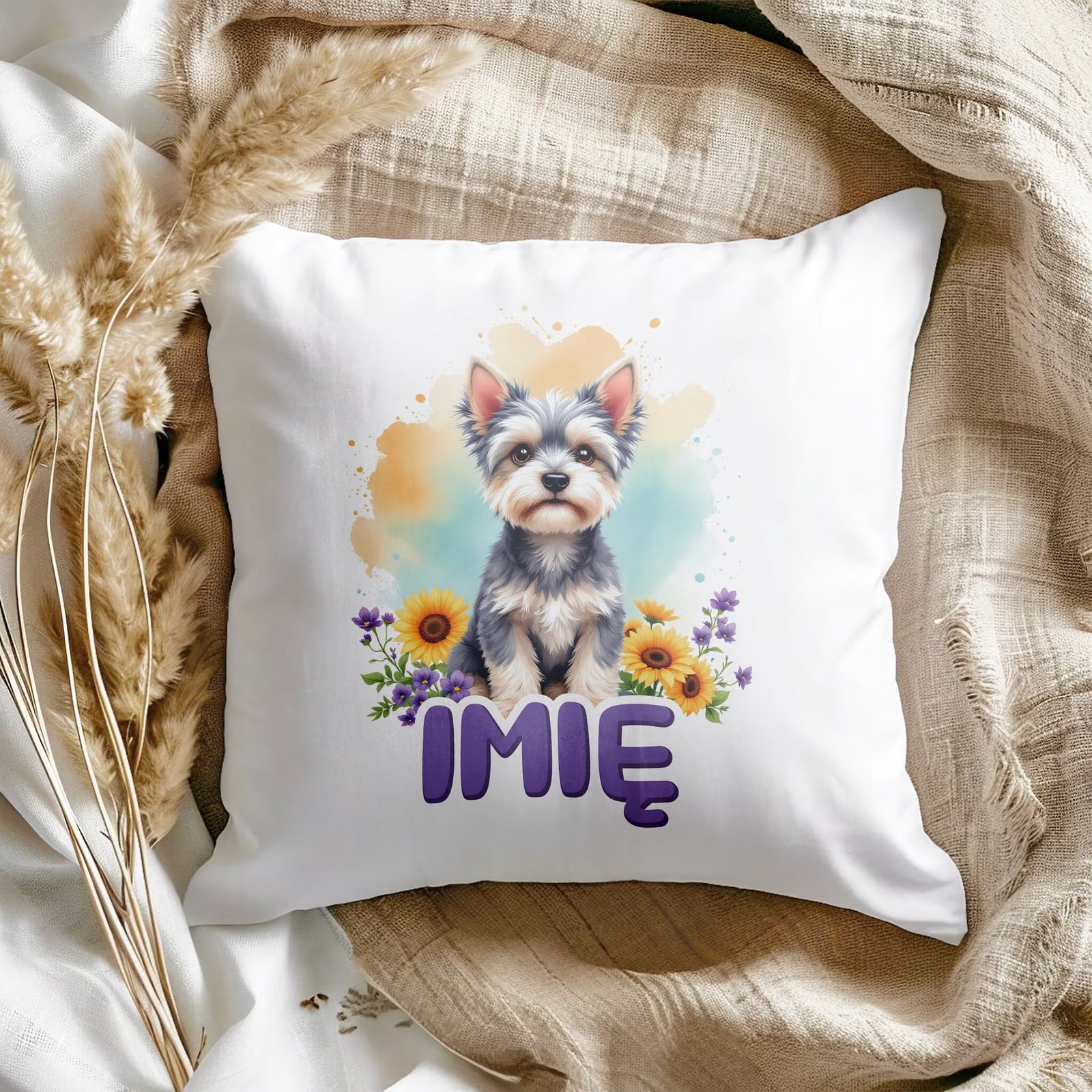 Poduszka 38x38cm Personalizowana Pies Piesek Zwierzak Słodki Dla Dzieci