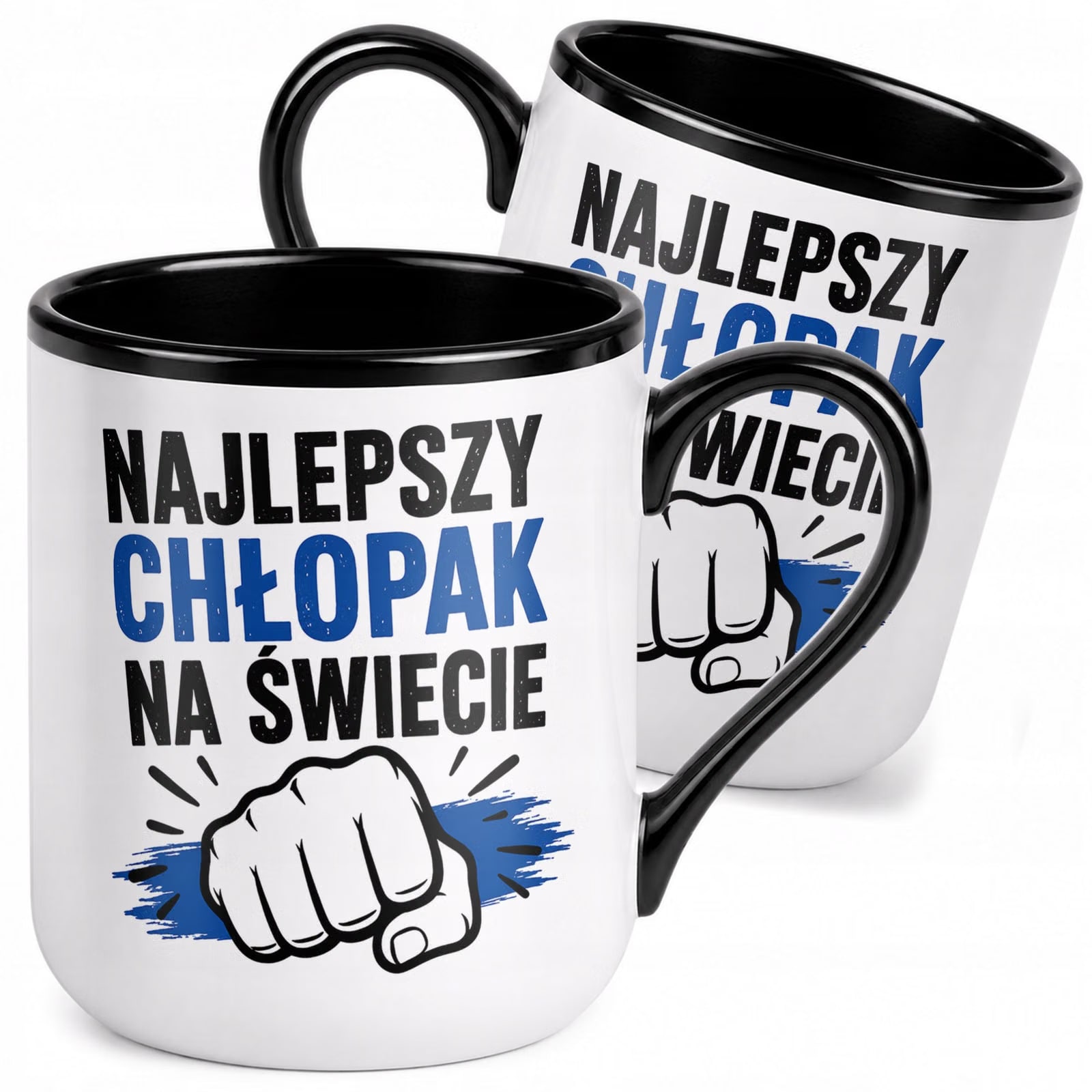Kubek z nadrukiem Premium Czarny Dzień Chłopaka Dla Mężczyzny Prezent