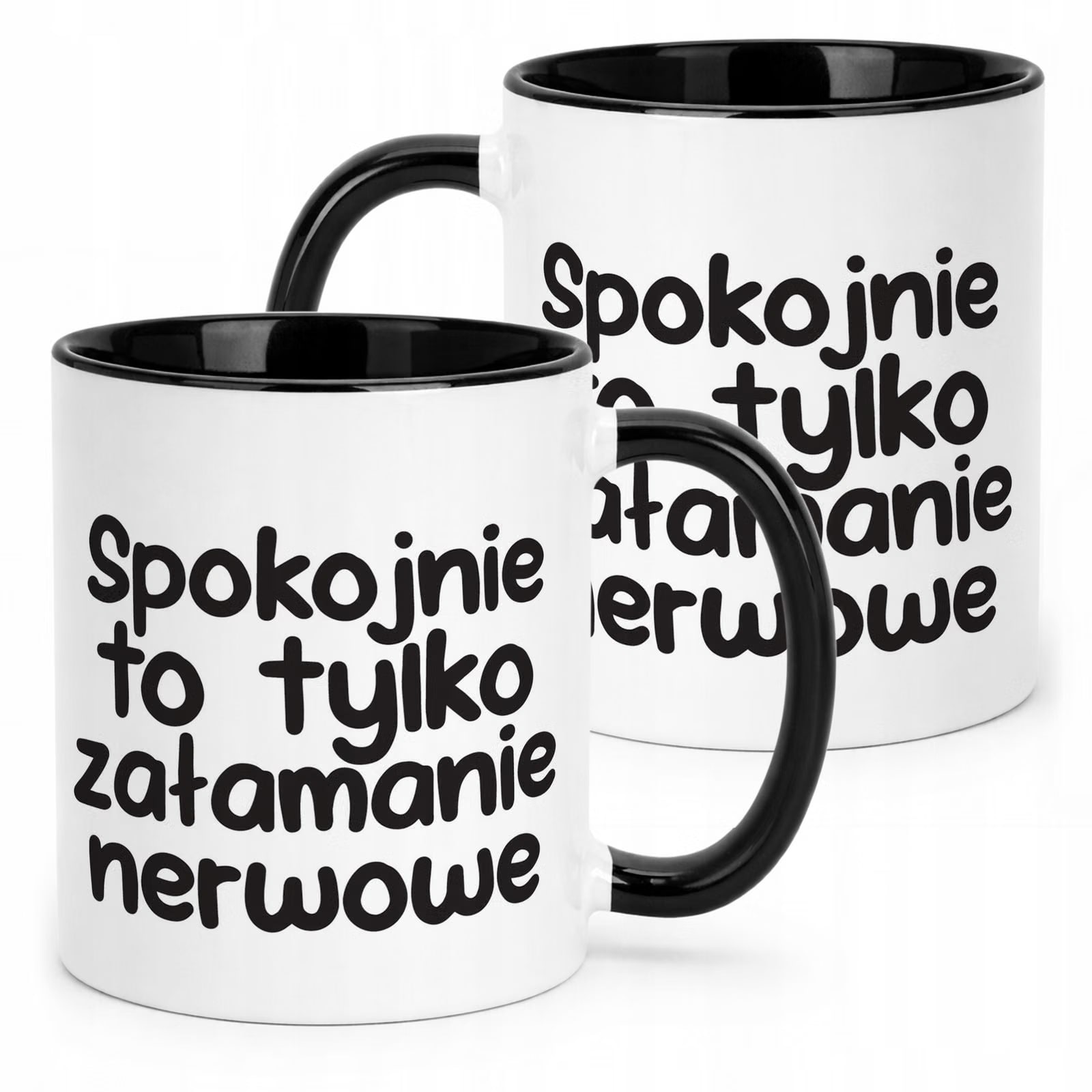 Kubek Czarny Spokojnie To Tylko Załamanie Nerwowe Zabawny Prezent
