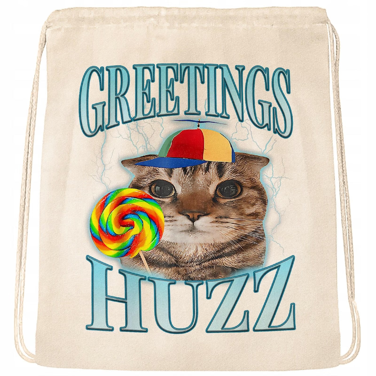 Plecak bawełniany Greetings Huzz viral tiktok brainrot mem