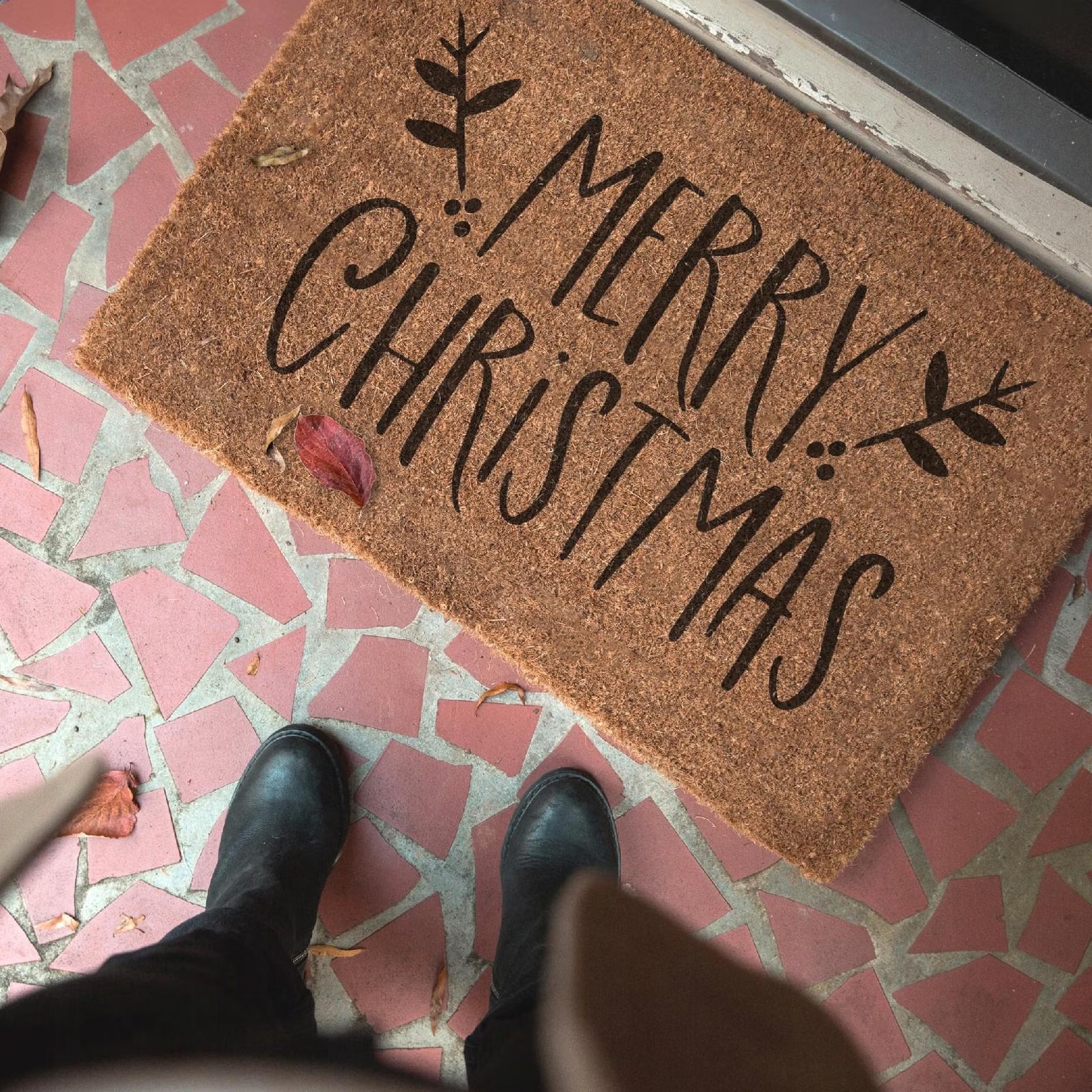 Wycieraczka MERRY CHRISTMAS Święta Boże Narodzenie Prezent kokosowa 60×40