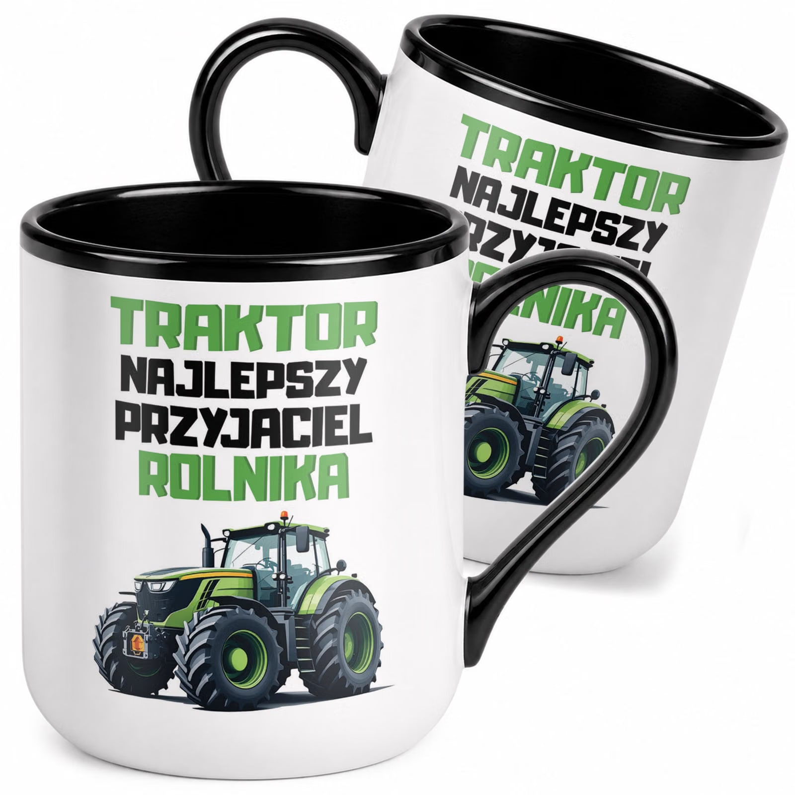 Kubek z nadrukiem Premium Czarny Dla Rolnika Gospodarza Upominek Prezent