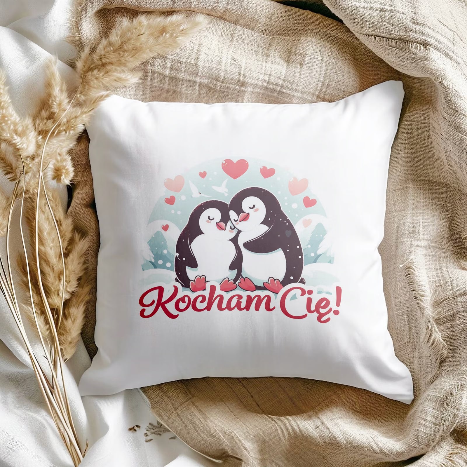 Poduszka 38x38cm Personalizowana na walentynki Z imionami Prezent