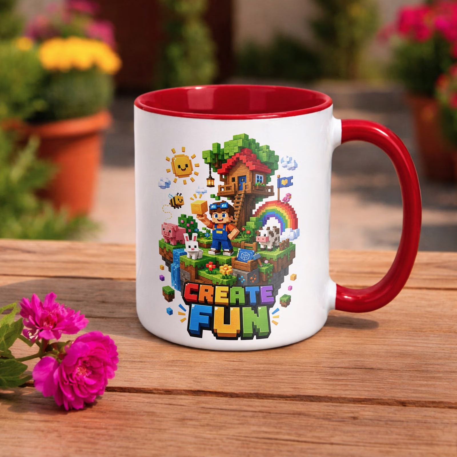 Zestaw Kubek Czerwony Podkładka pod mysz z nadrukiem gra Create Fun
