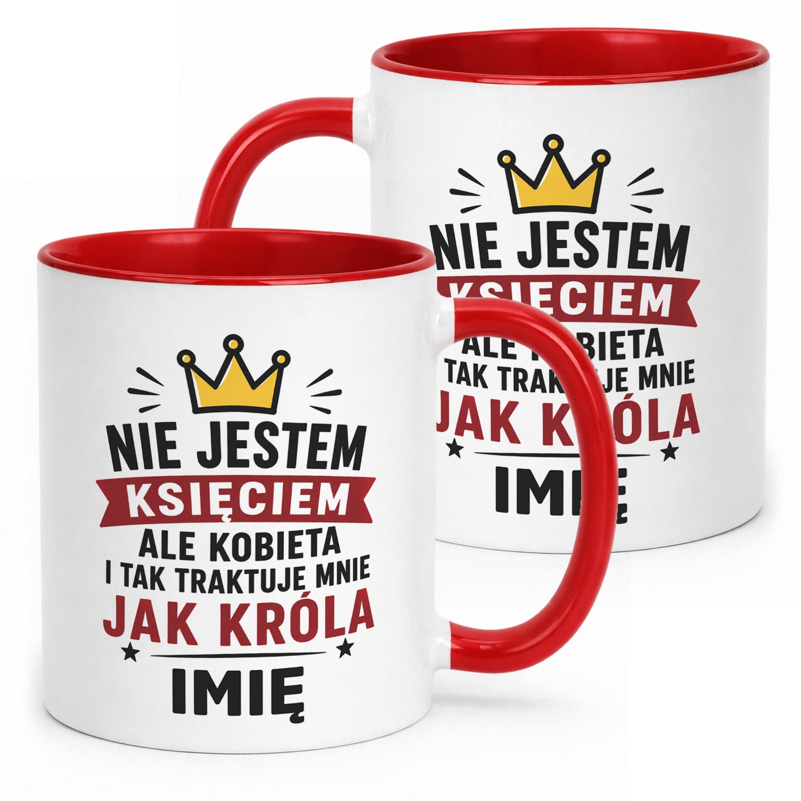 Czerwony Kubek personalizowany z nadrukiem Dzień Chłopaka Mężczyzny Prezent