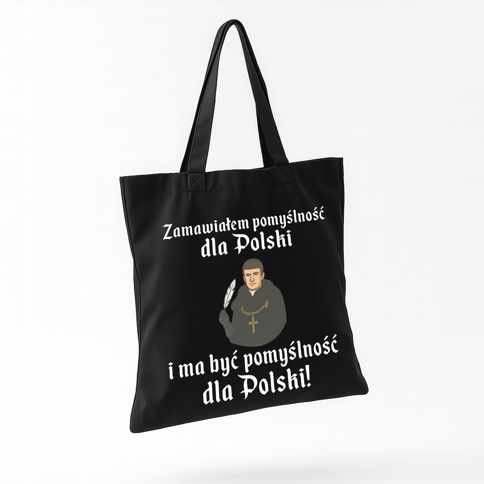 Torba bawełniana czarna na zakupy 1670 Zamawiałem Pomyślność Dla Polski