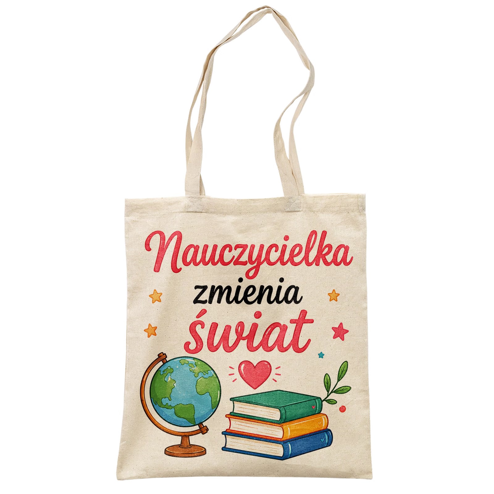 Torba shopper bawełniana Dzień Nauczyciela na zakupy z nadrukiem prezent