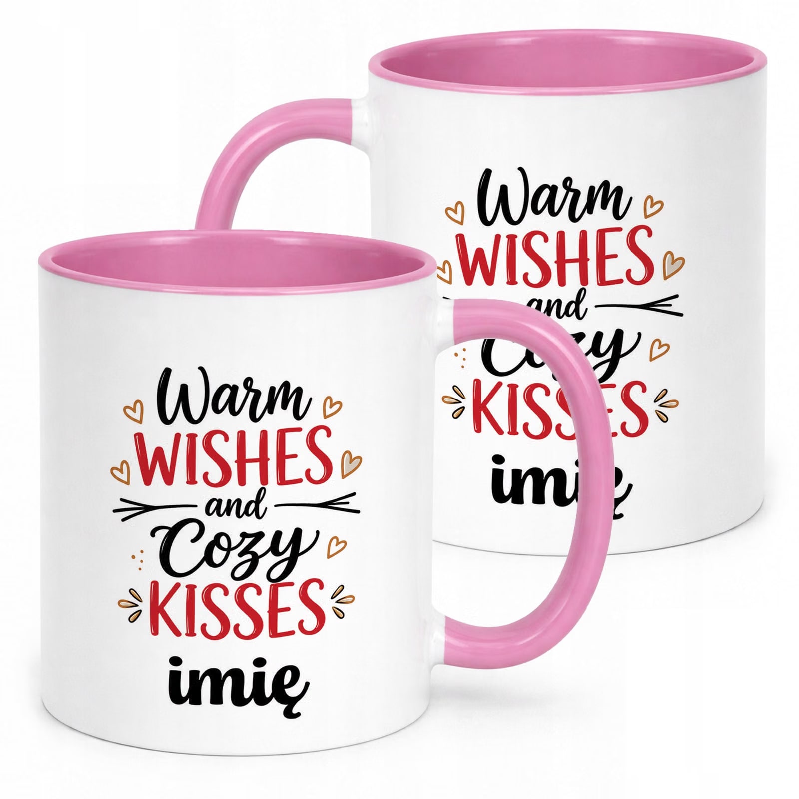 Kubek Różowy Personalizowany z Nadrukiem Boże Narodzenie Święta Prezent
