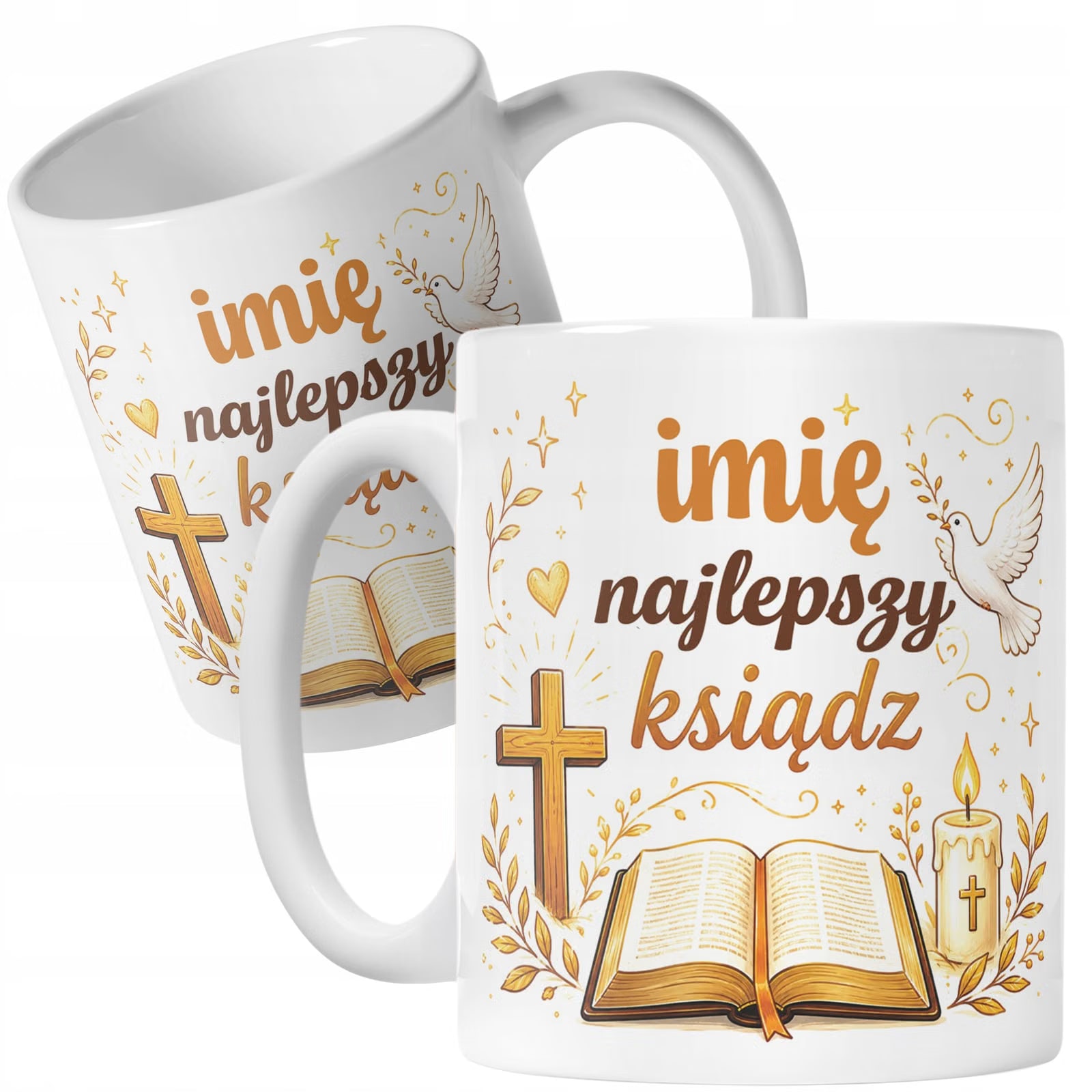 Kubek z Imieniem Dzień Nauczyciela Zakończenie Roku Dla Księdza Prezent