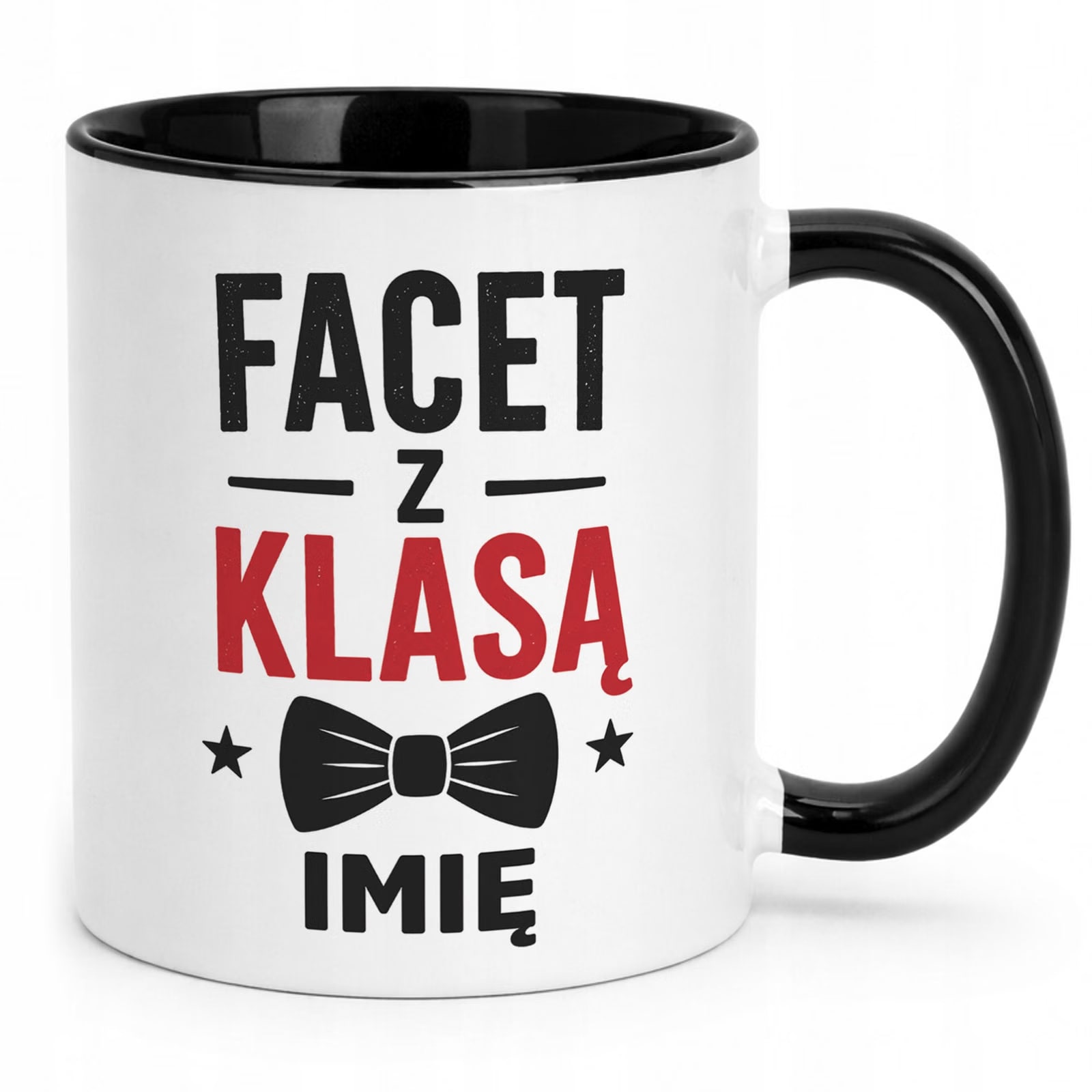Czarny Kubek personalizowany z nadrukiem Dzień Chłopaka Mężczyzny Prezent