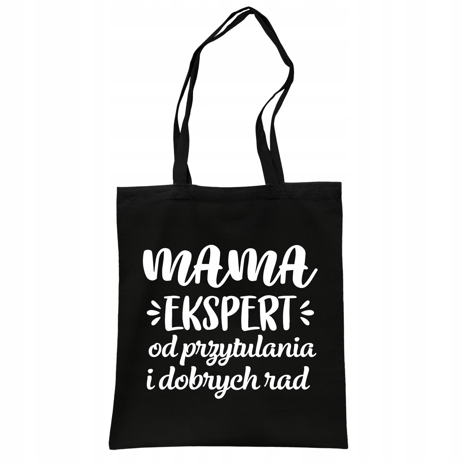 Torba bawełniana czarna na zakupy Dzień Matki Dla Mamy Prezent